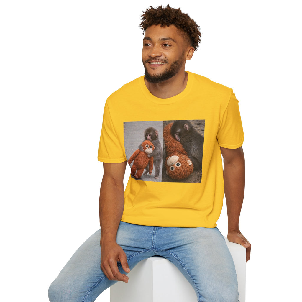 Funny Punch Monkey Viral Animal Tshirt Cute Trendy Unisex Softstyle T-Shirt Gift