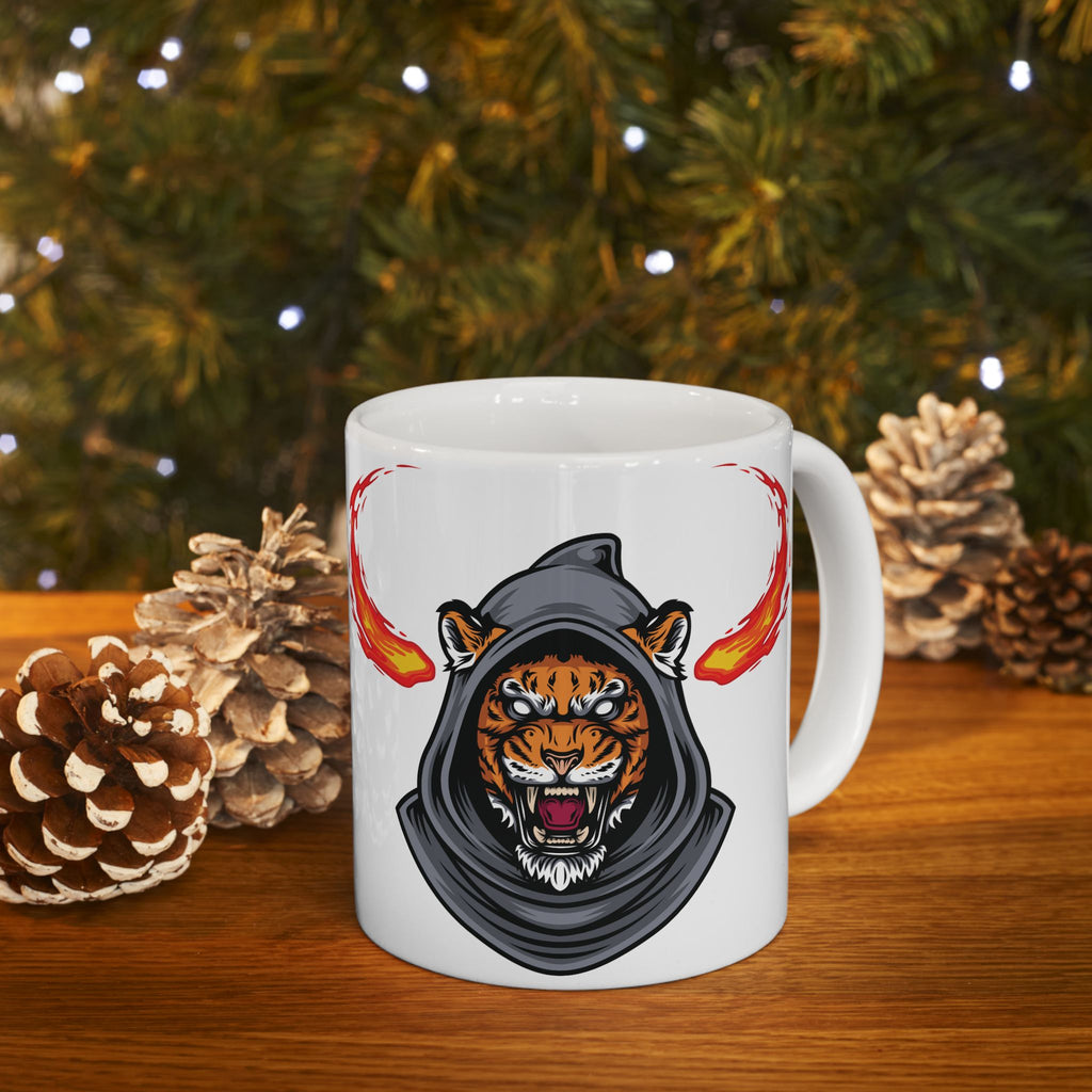 Tiger Mug Shot Unique Funny Coffee Mug Ceramic Mug Tea Cup Hooded Cute Gift Art 11oz