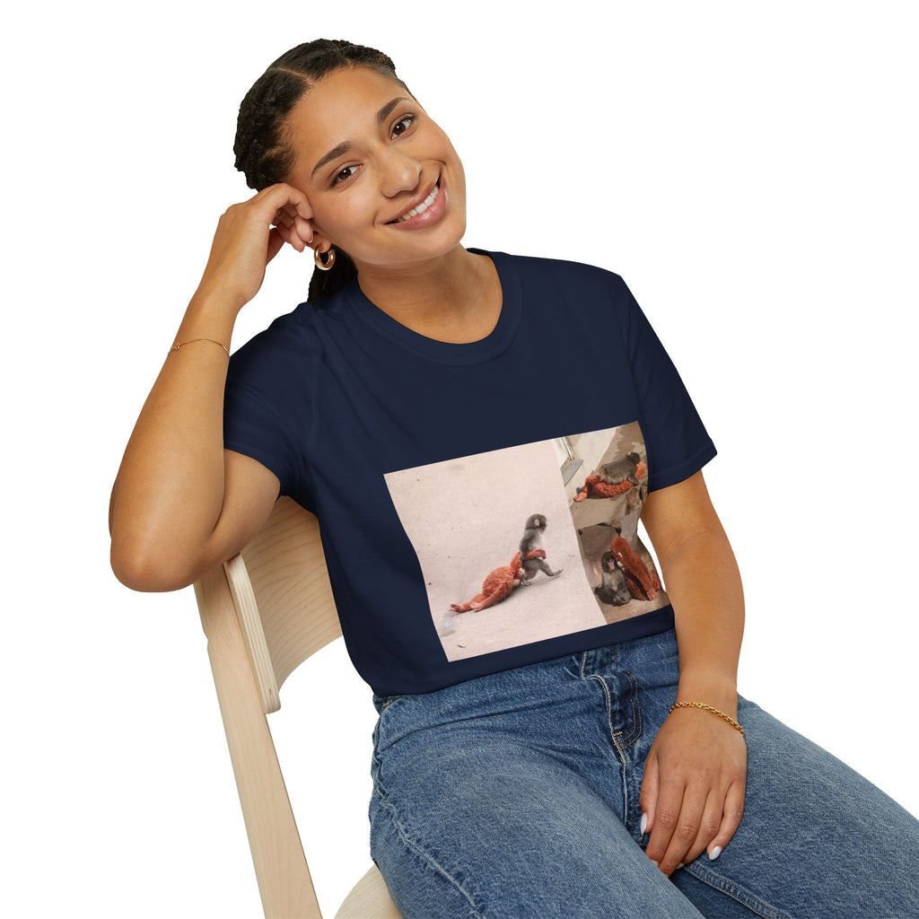 Funny Punch Monkey Viral Animal Tshirt Cute Trendy Unisex Softstyle T-Shirt Gift