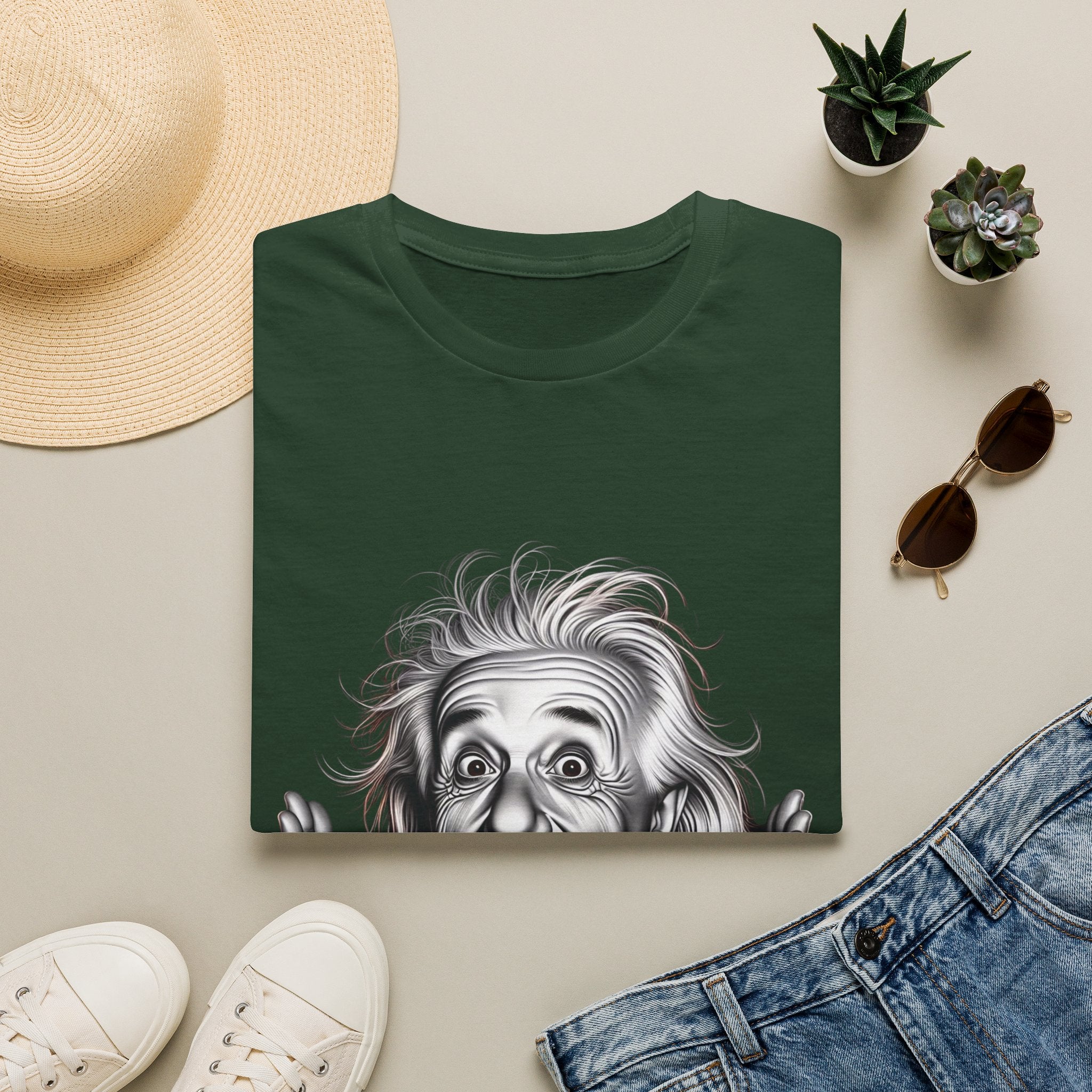 Funny Albert Einstein Print T-Shirt Unisex Softstyle T-Shirt Cotton Unique Gift