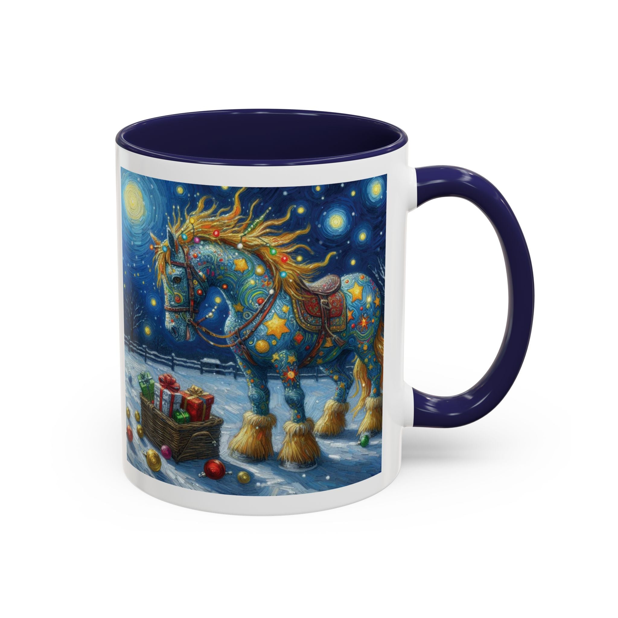 Christmas Mug Horse Mug Van Gogh Art Funny Coffee Tea Ceramic Mug Santa Gift Cup