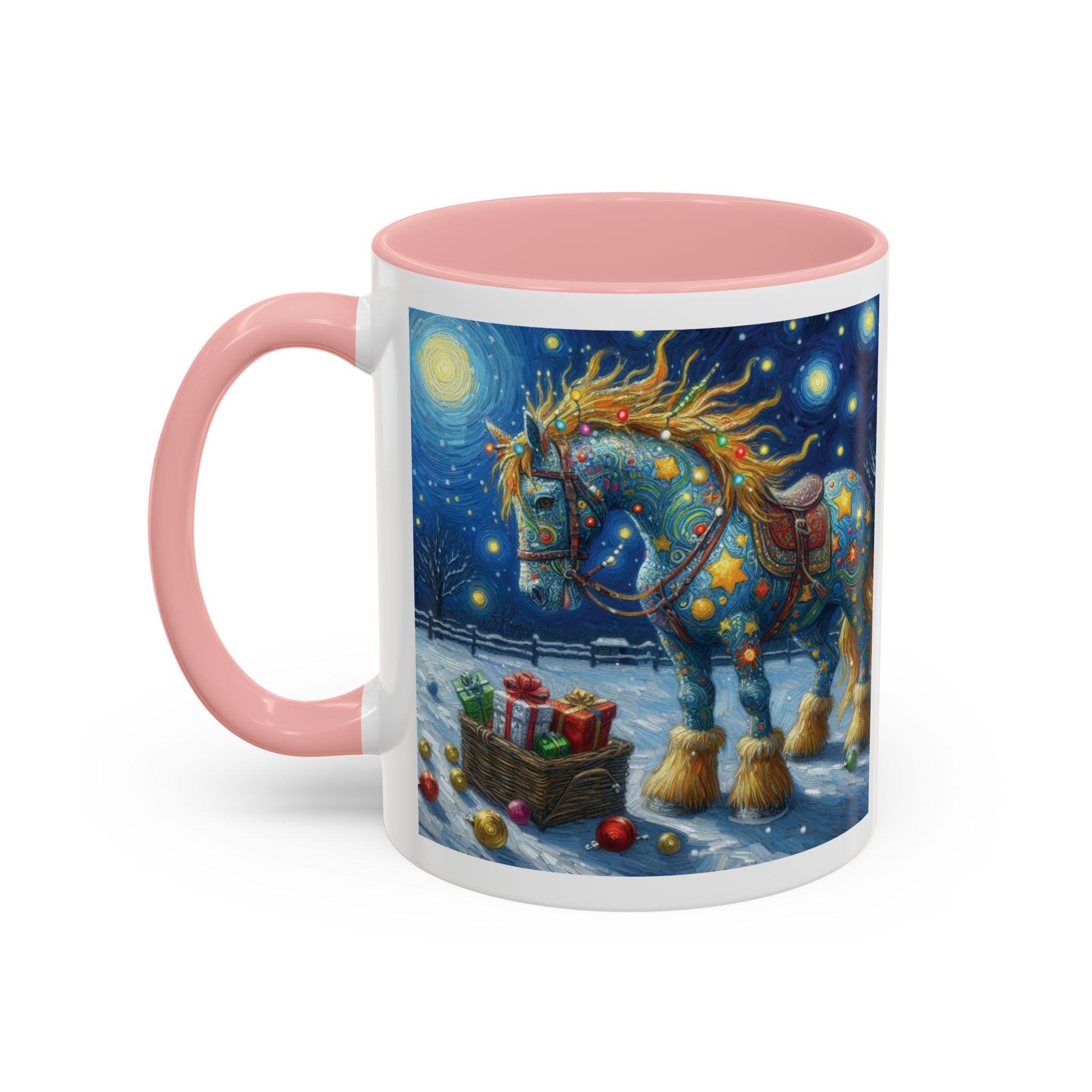 Christmas Mug Horse Mug Van Gogh Art Funny Coffee Tea Ceramic Mug Santa Gift Cup