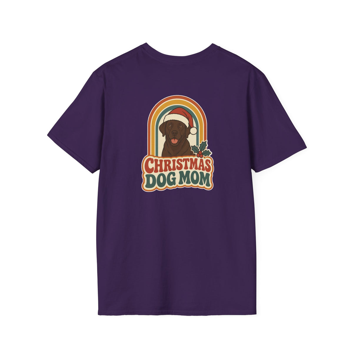 Retro Christmas Dog T-Shirt Christmas Dog Mom Vintage Dog Lover Shirt Unisex Softstyle Tee Christmas Gift