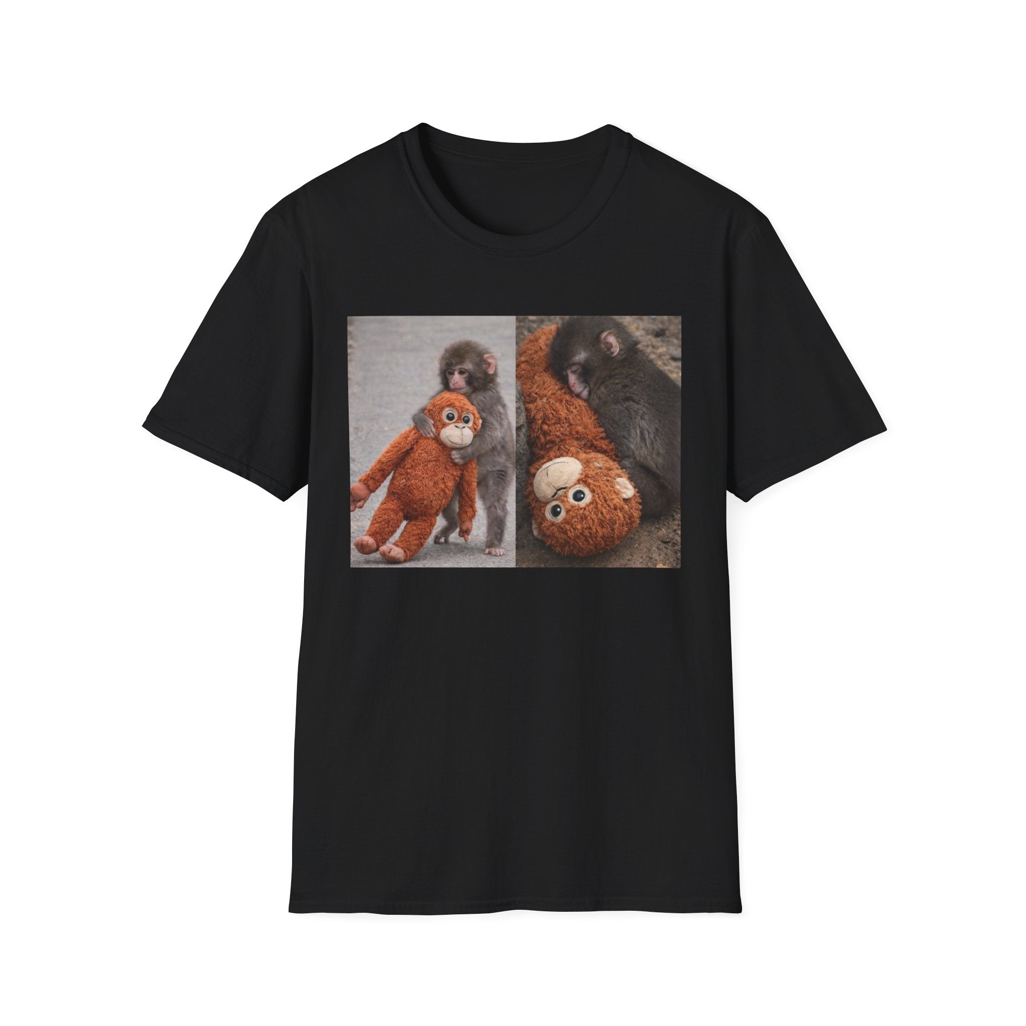 Funny Punch Monkey Viral Animal Tshirt Cute Trendy Unisex Softstyle T-Shirt Gift