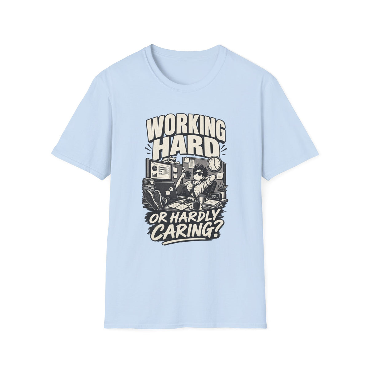 Funny Dark Humor Tshirt — Funny Office Tshirt Dark Humor Graphic Tee Unique Coworker Gift WORKING HARD Shirt