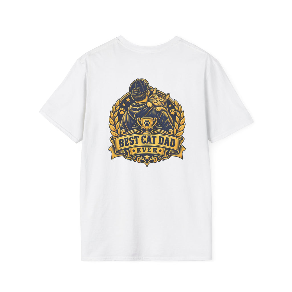 Best Cat Dad Ever Shirt Vintage Trophy Badge Cat Lover Graphic Tee Dark Humor Tee Unique Gift Funny Tshirt