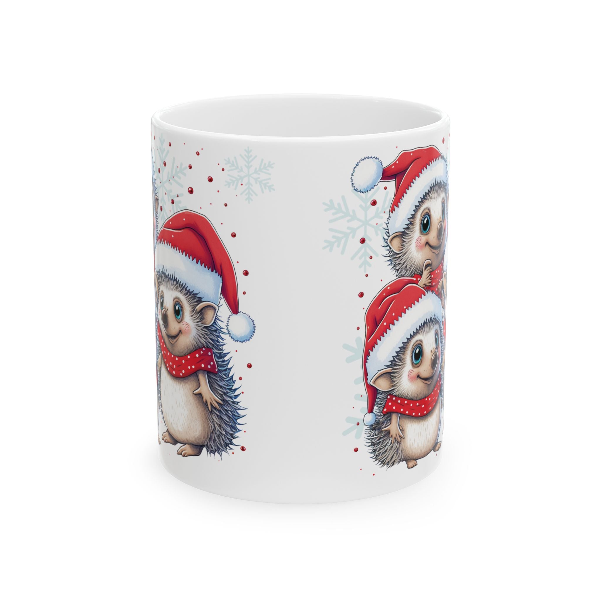 Christmas Ceramic Mug Hedgehog Mug Best Gift Holiday Festive Cup Cute Christmas