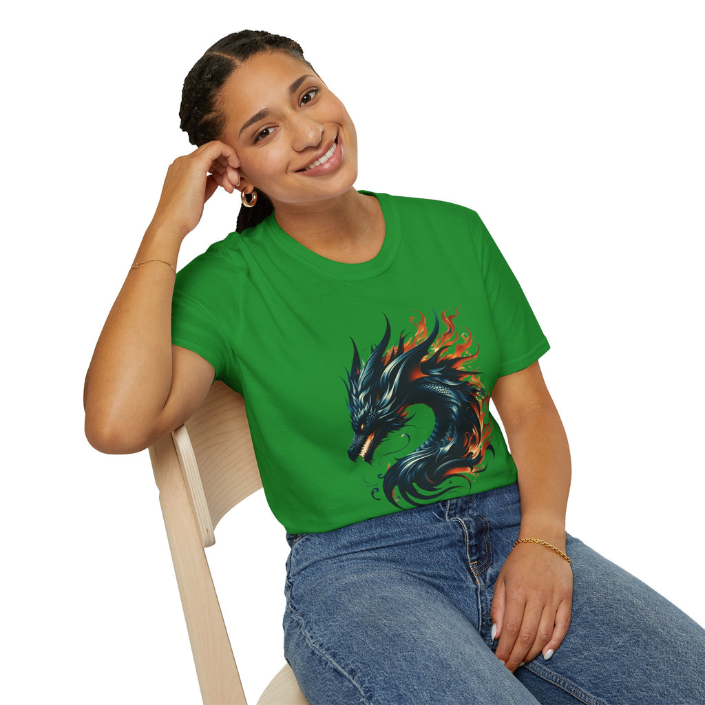 Dragon T-shirt Mens Graphic Tee Clothing Apparel Chinese Symbol Unisex Softstyle
