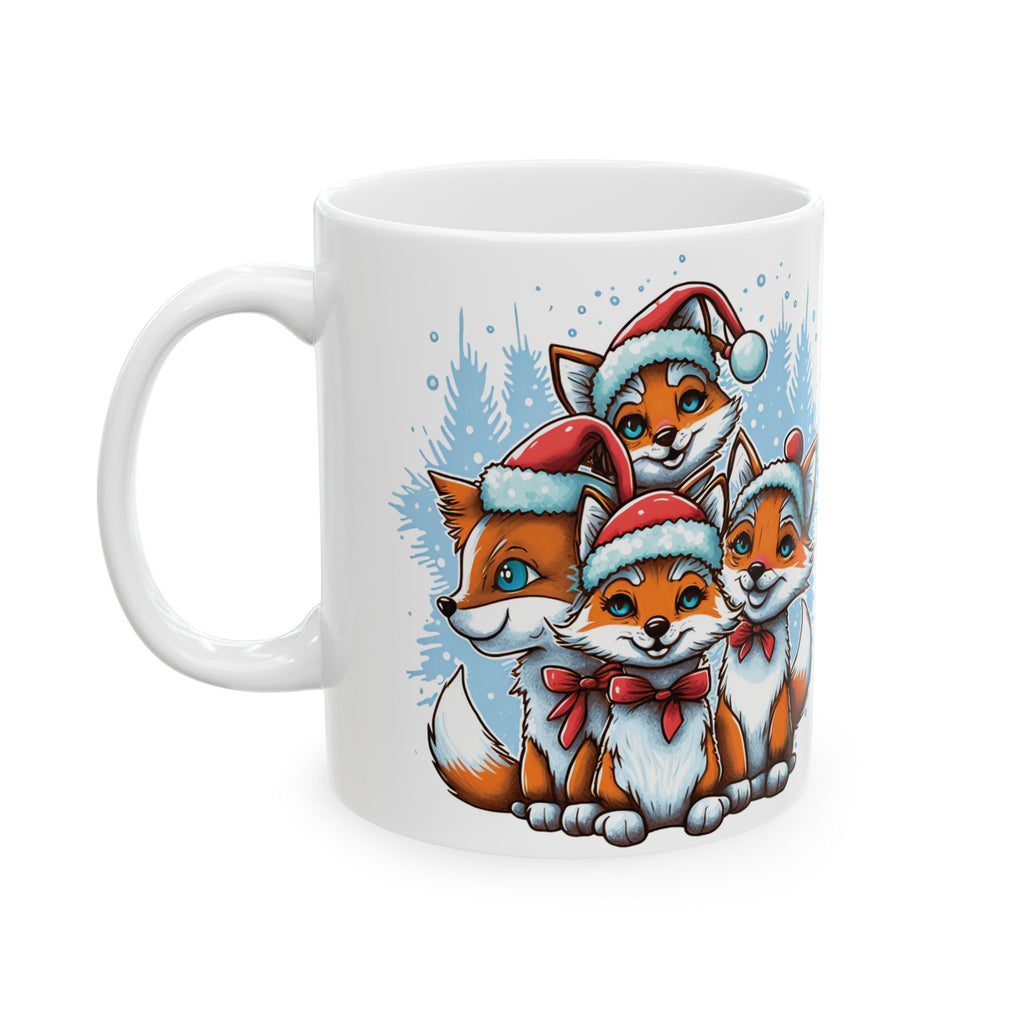 Christmas Mug Fox Mug Unique Funny Mug Ceramic Cute Coffee Cup Holiday Fox Gift