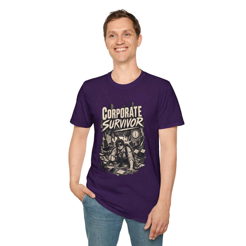 Funny Dark Humor Tshirt — Funny Office Tshirt Dark Humor Graphic Tee Unique Coworker Gift CORPORATE SURVIVOR Shirt