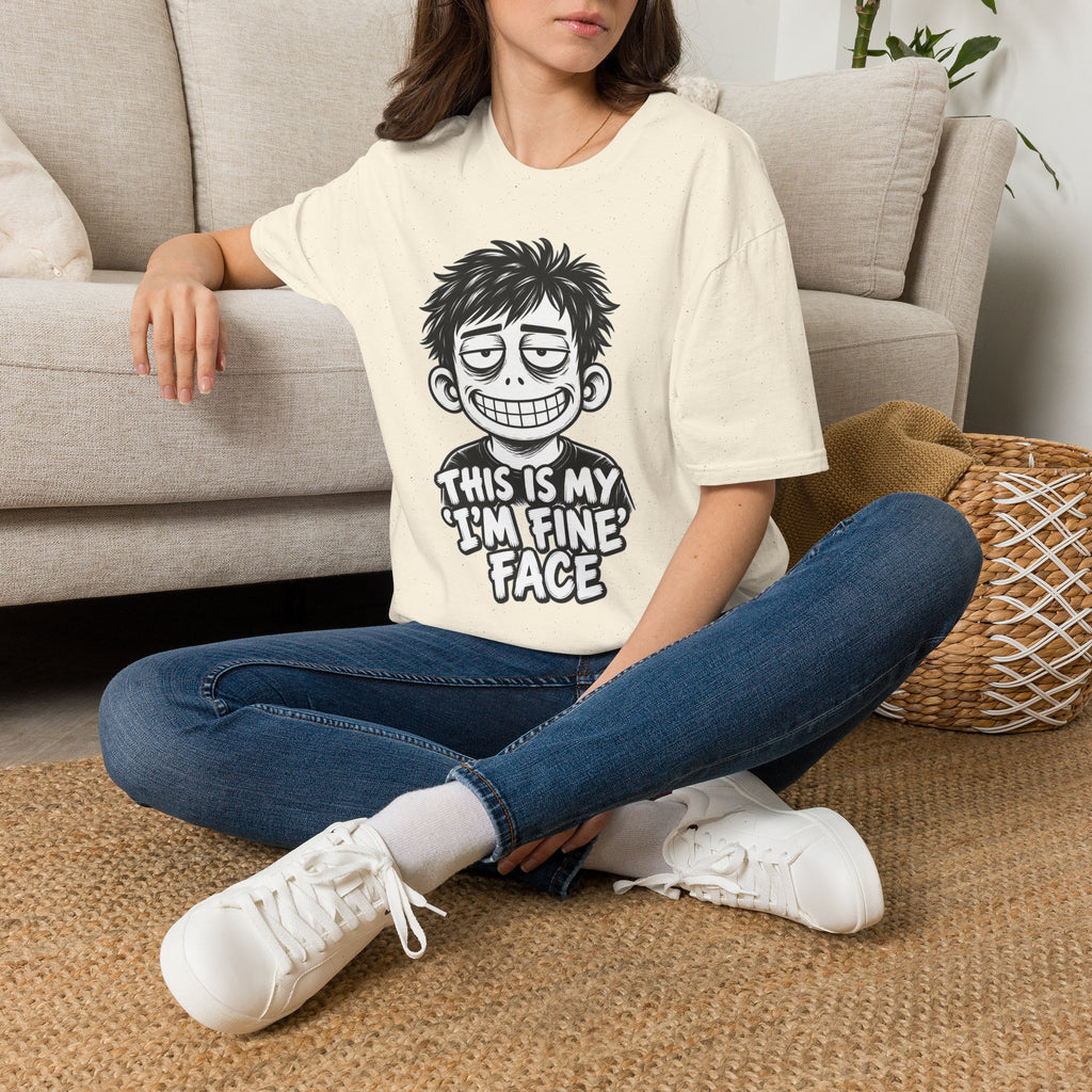 Funny Dark Humor Shirt This Is My I'm Fine Face Funny Office Tee Unique Gift