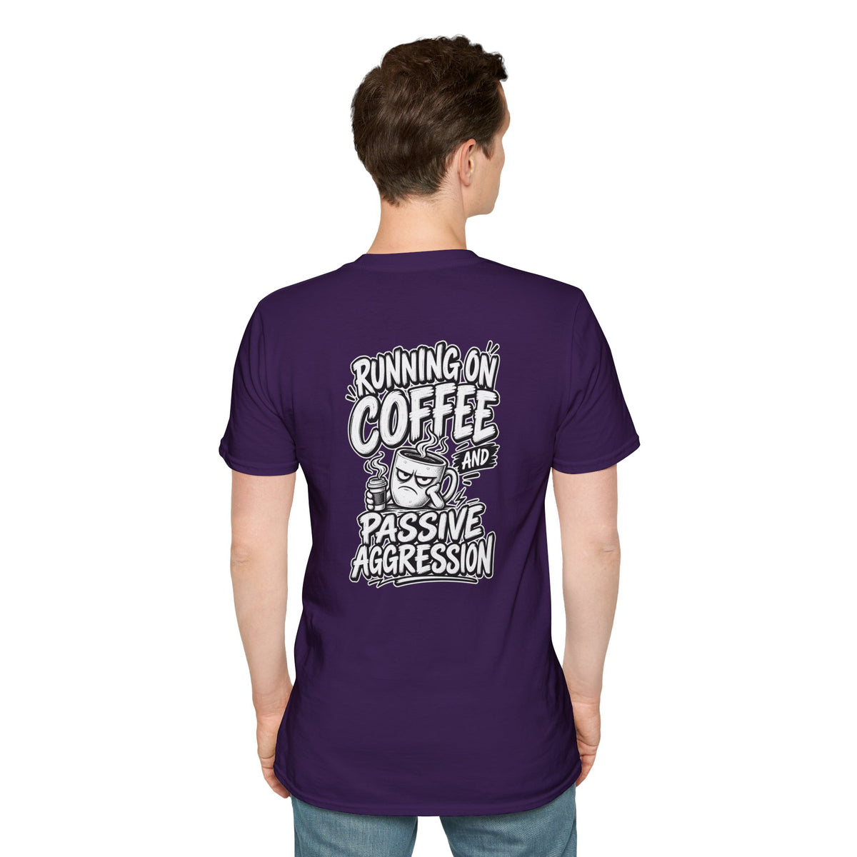 Funny Dark Humor Tshirt Running on Coffee and Passive Aggression Funny Office Tee Gift