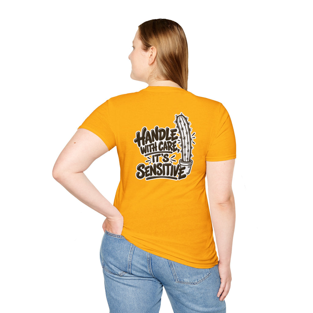 Dark Humor Funny Plant Shirt Handle With Care It's Sensitive Novelty Cactus Tshirt Tee Unique Gift