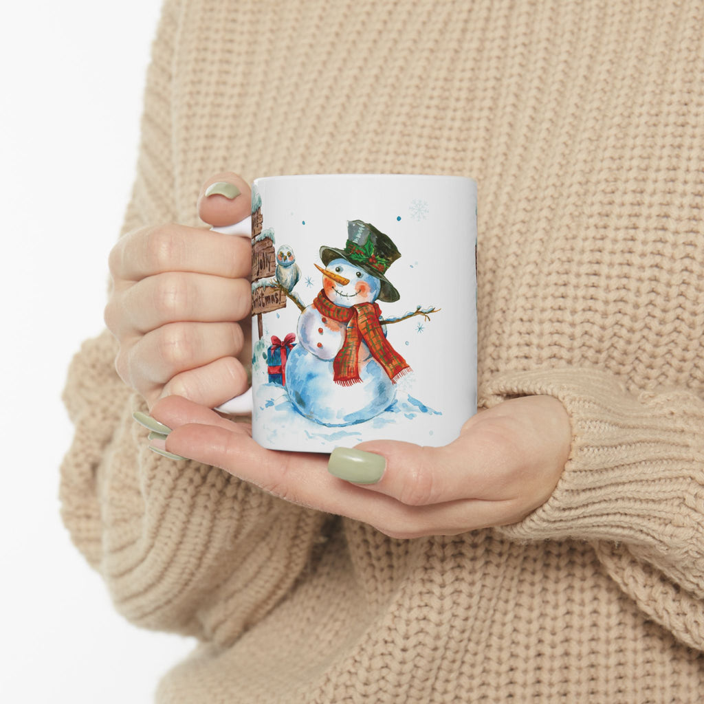 Christmas Mug Snowman Mug Funny Mug Ceramic Coffee Mug Tea Cup Cute Gift Frosty 11oz