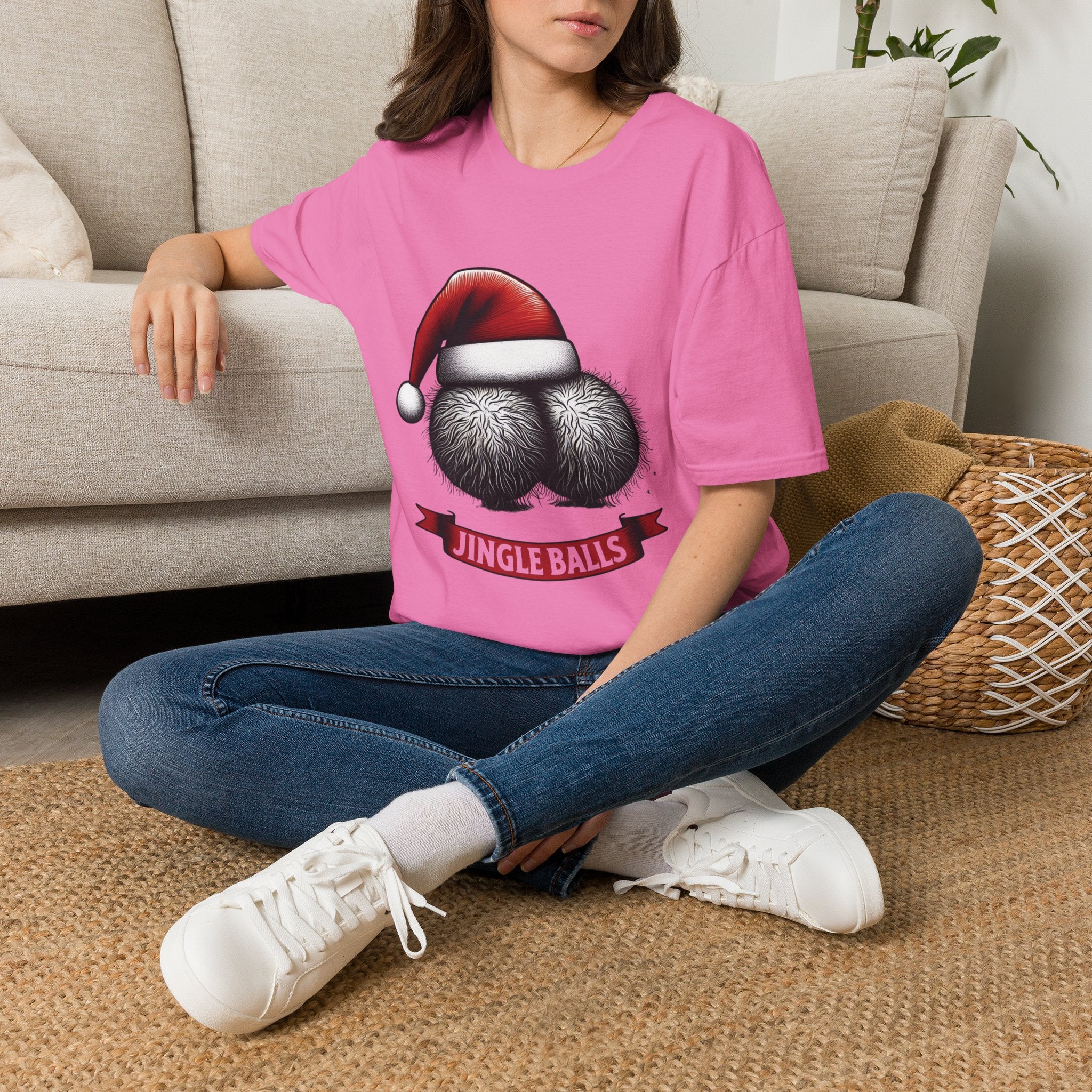 Tshirt Jingle Balls Funny Christmas T-Shirt Xmas Gift Tops Unisex Softstyle 2027