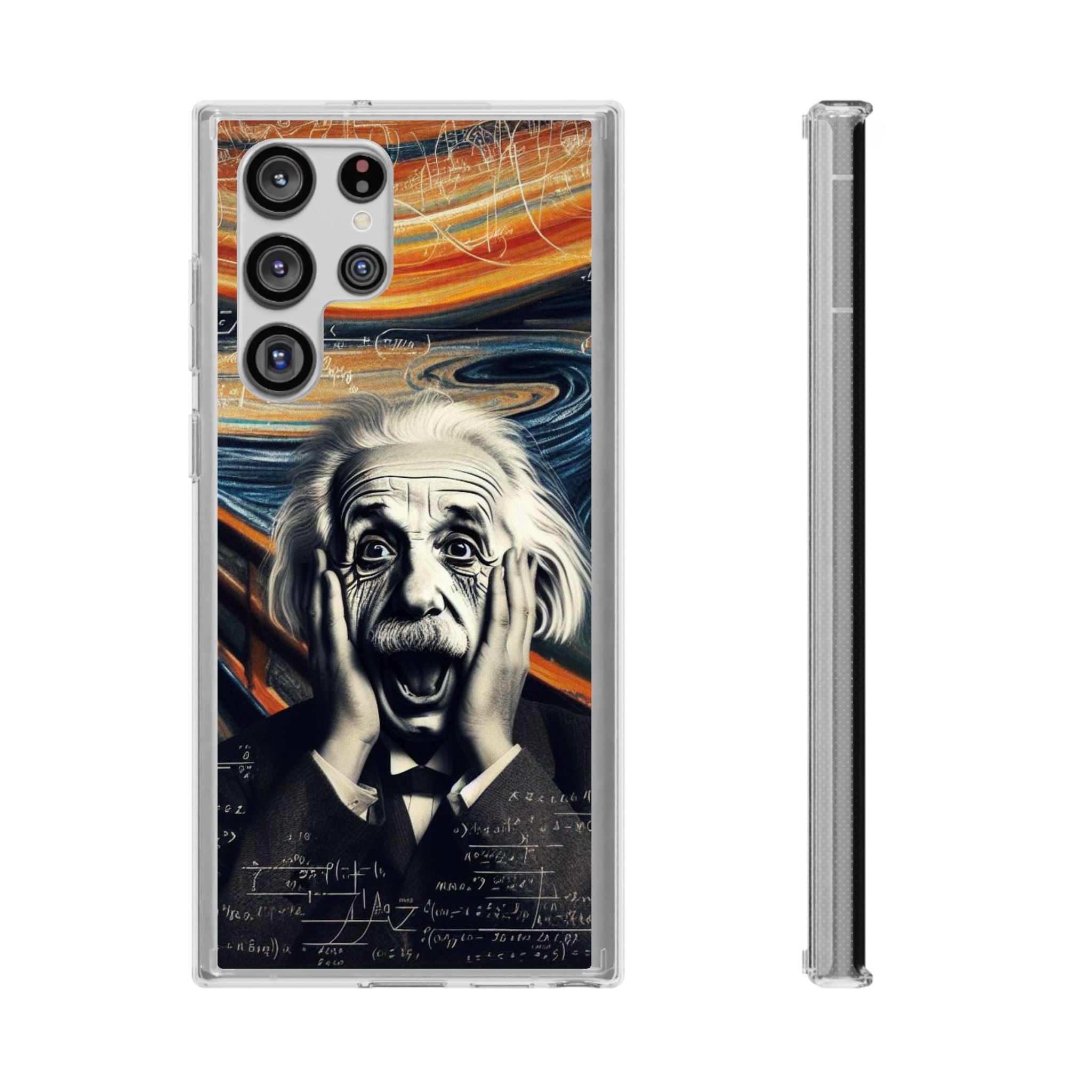 Funny Einstein Clear Phone Cases Edvard Munch Scream Unique iPhone Samsung Cases