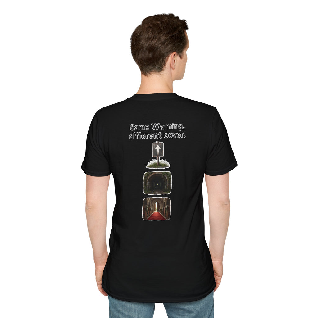 Funny Marriage T-Shirt Same Warning Different Cover Dead End Road Wedding Humor Shirt Groom Bachelor Party Tee