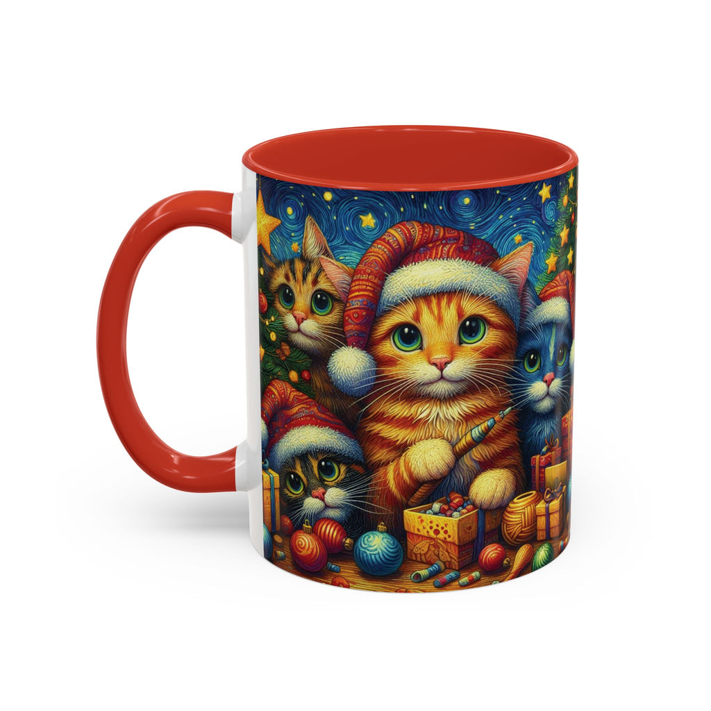 Christmas Mug Cats Mug Mom Lover Van Gogh Art Gift Funny Coffee Tea Ceramic Cup