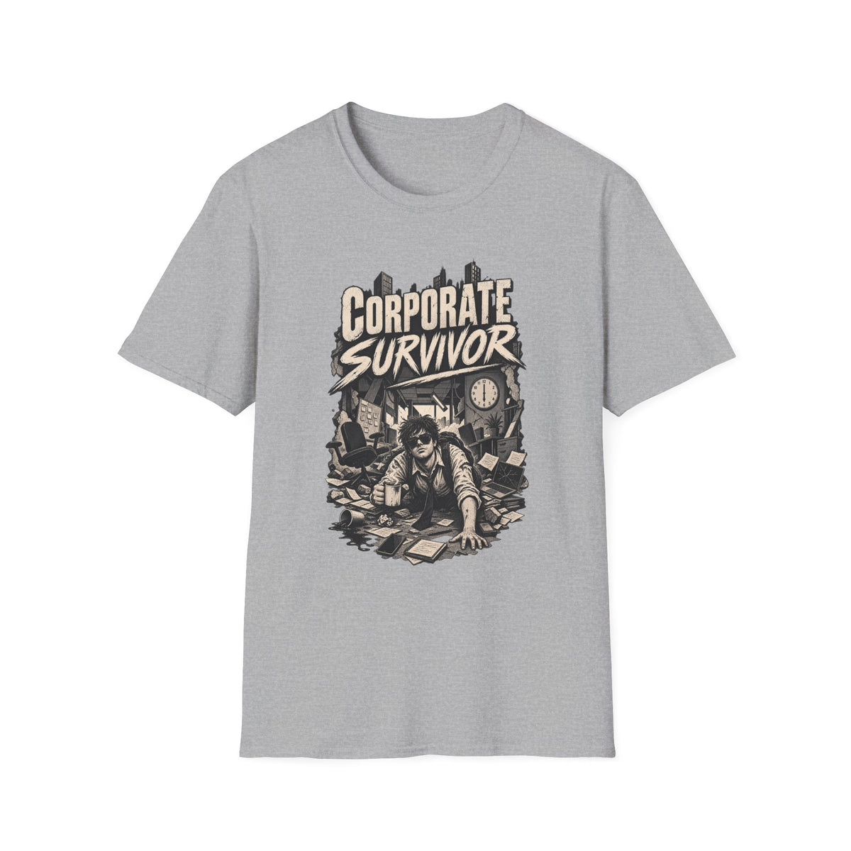 Funny Dark Humor Tshirt — Funny Office Tshirt Dark Humor Graphic Tee Unique Coworker Gift CORPORATE SURVIVOR Shirt