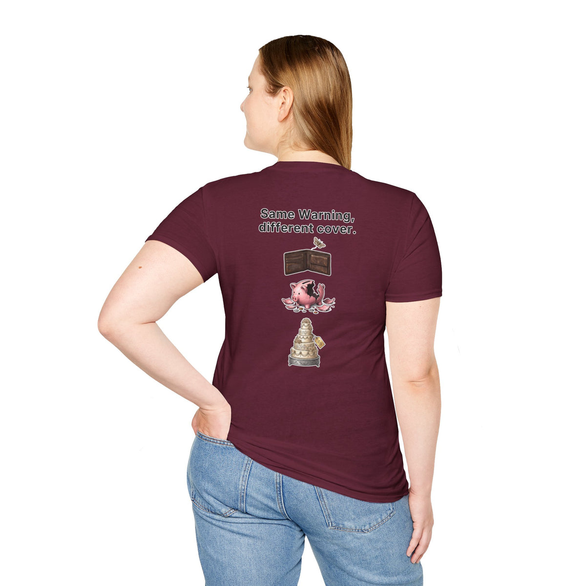 Funny Marriage T-Shirt Same Warning Different Cover Broke Wallet Wedding Humor Shirt Groom Bachelor Party Tee