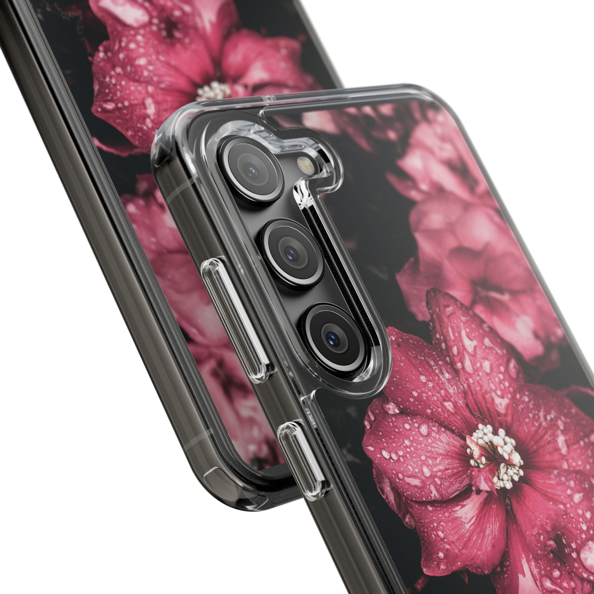 Pink Flowers Clear Cases iPhone Case Samsung Phone Case Unique Gift Cute Phone Cover Unique iPhone 17 Pro Max Phone Case