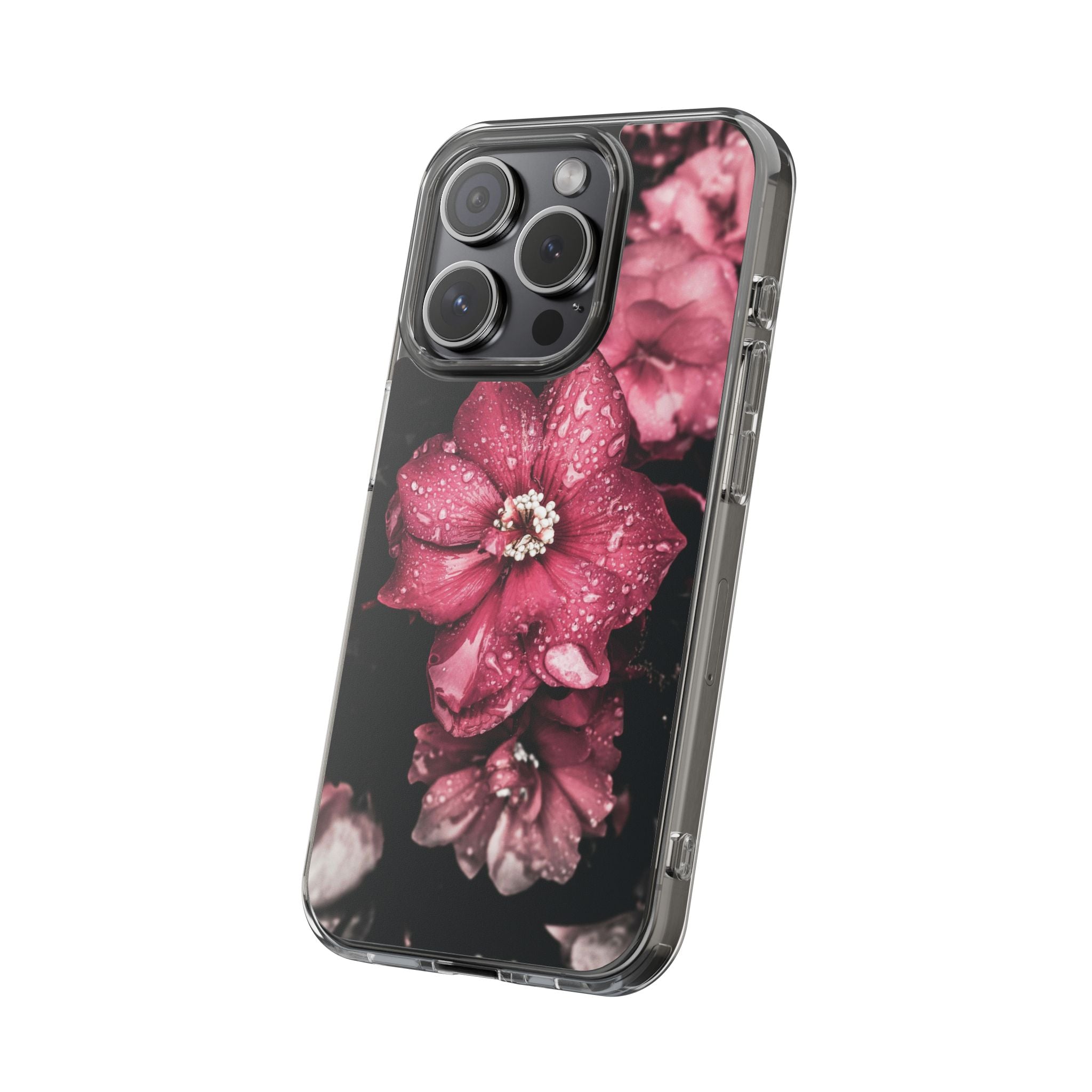 Pink Flowers Clear Cases iPhone Case Samsung Phone Case Unique Gift Cute Phone Cover Unique iPhone 17 Pro Max Phone Case