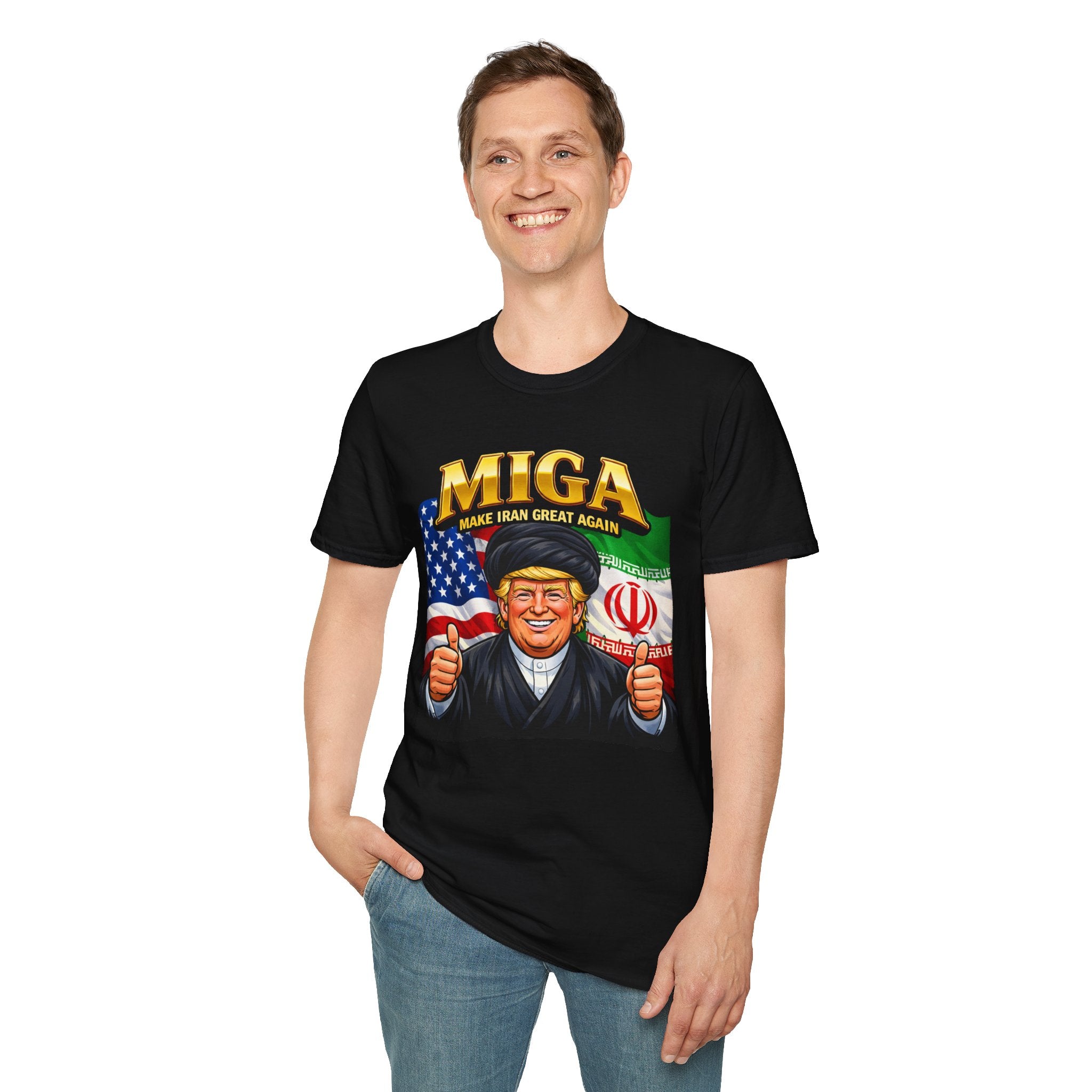 Funny Trump Iranian Flag Shirt Make Iran Great Again MIGA Softstyle T-Shirt Best