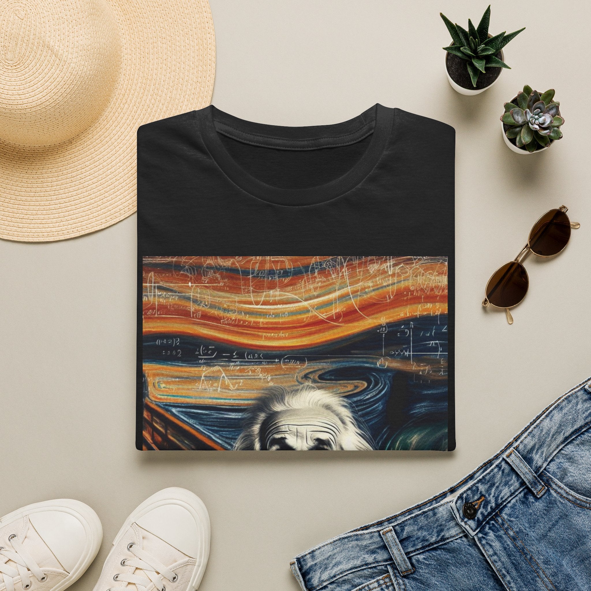 Funny Einstein Unisex Softstyle T-Shirt Edvard Munch Scream Cotton Gift Men Lady