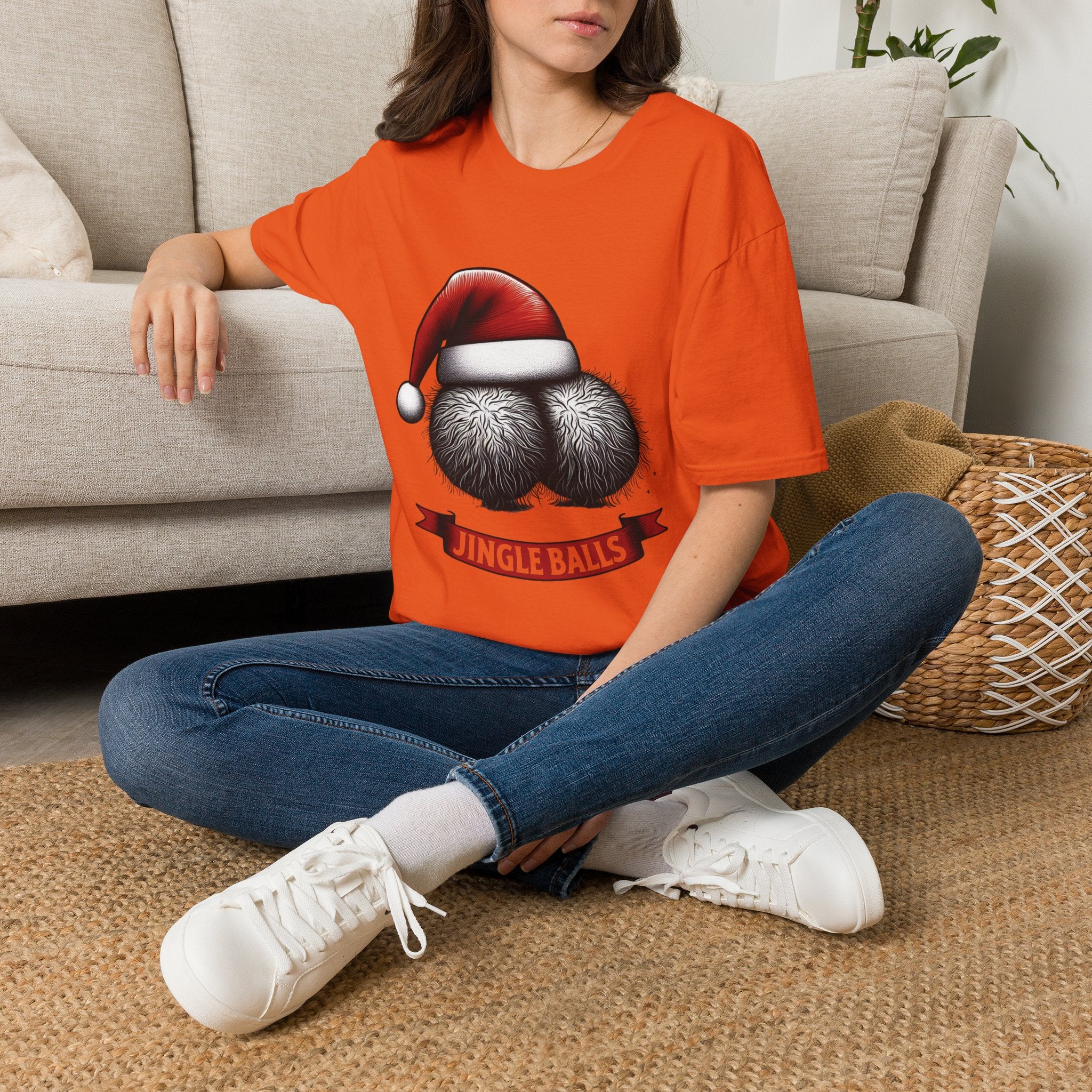Tshirt Jingle Balls Funny Christmas T-Shirt Xmas Gift Tops Unisex Softstyle 2027