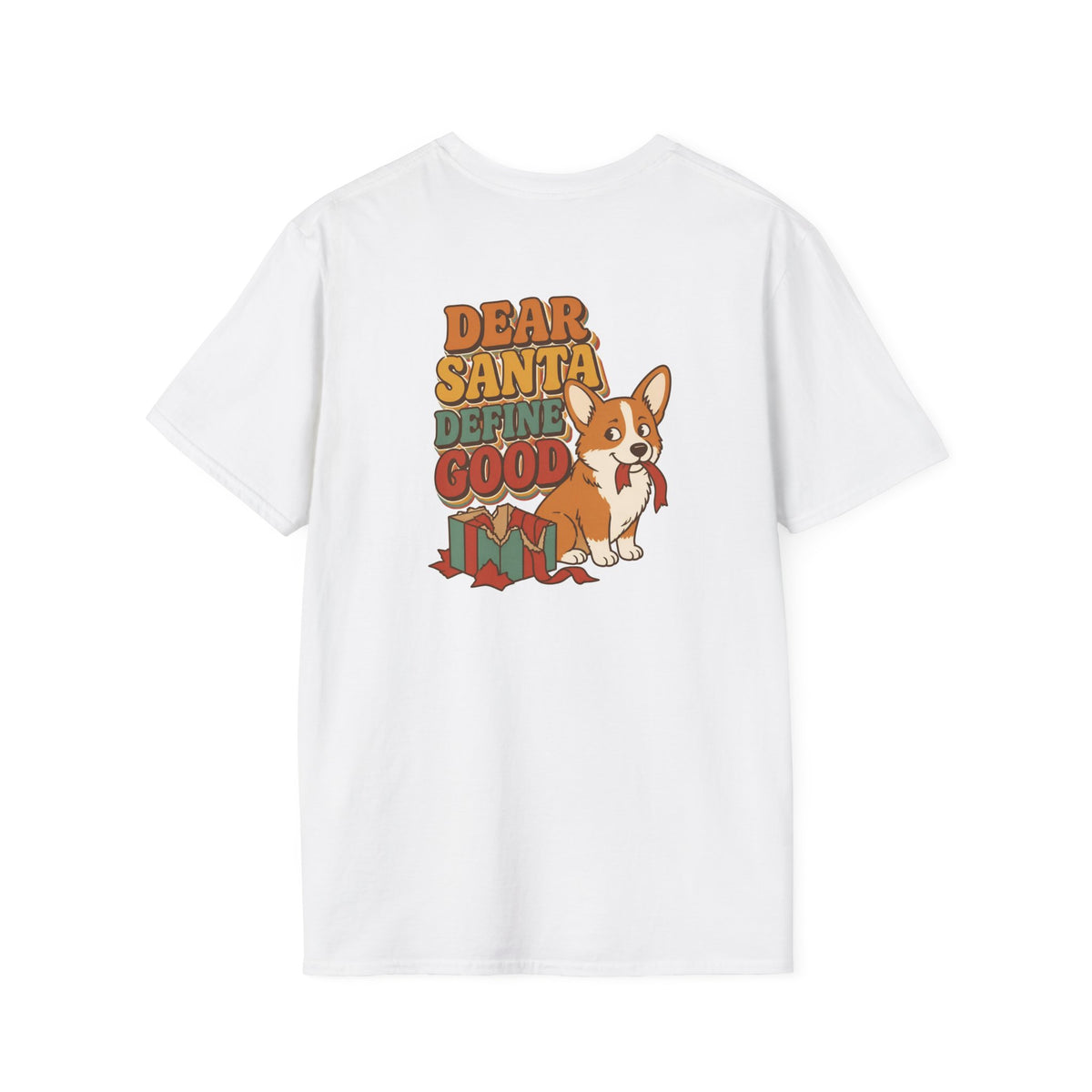 Retro Christmas Dog T-Shirt Dear Santa Define Good Vintage Dog Lover Shirt Unisex Softstyle Tee Christmas Gift