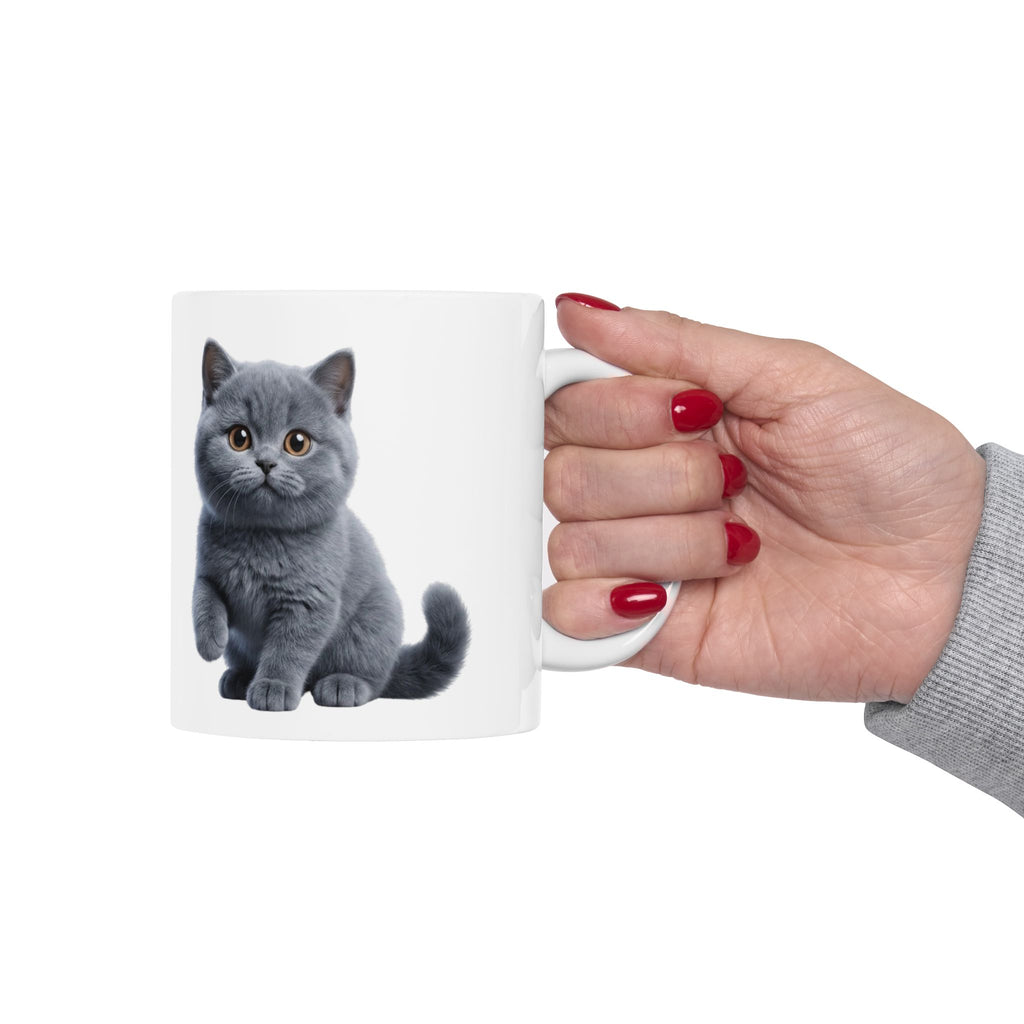 Funny British Shorthair Cat Mug Cute Detective Cat Coffee Cup Lover Gift Ceramic Mug 11oz 15oz