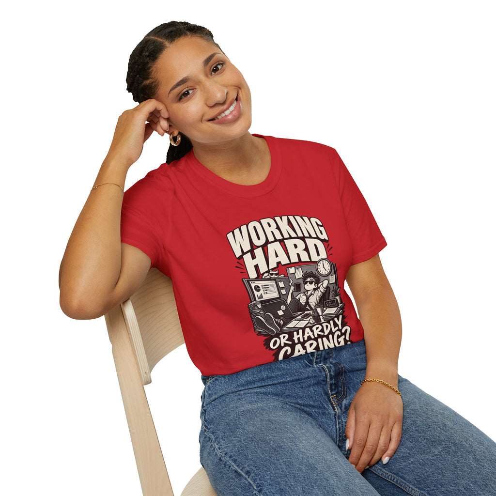 Funny Dark Humor Tshirt — Funny Office Tshirt Dark Humor Graphic Tee Unique Coworker Gift WORKING HARD Shirt
