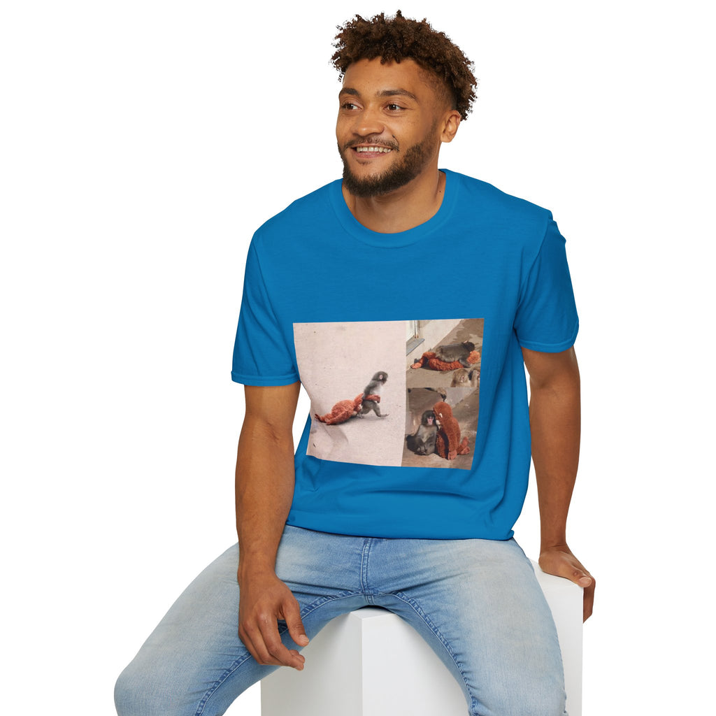 Funny Punch Monkey Viral Animal Tshirt Cute Trendy Unisex Softstyle T-Shirt Gift
