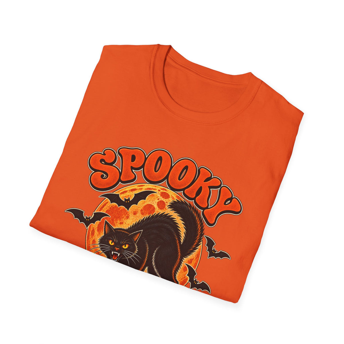 Retro Black Cat Halloween Shirt | Vintage Spooky Season Graphic Tee | Womens Halloween T-Shirt