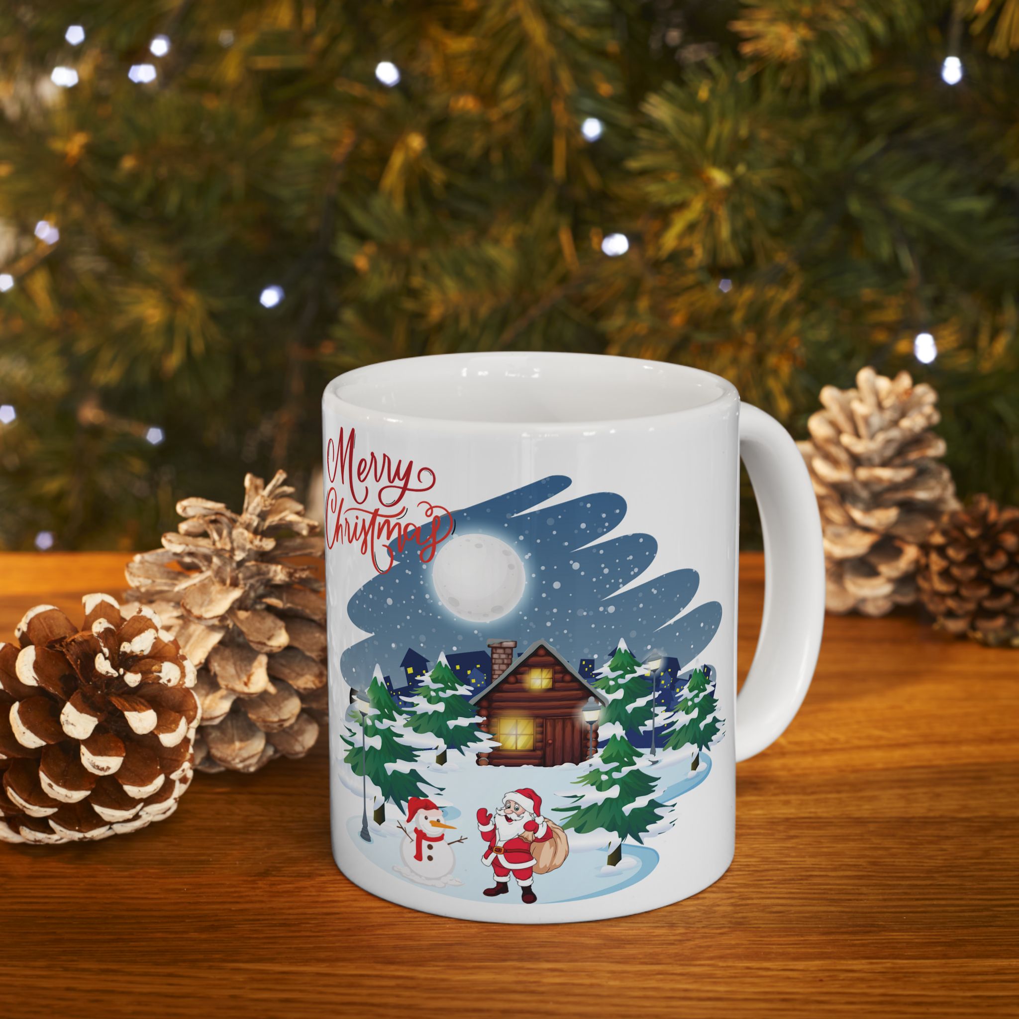 Christmas Mug Funny Santa Claus Mug Unique Cute Coffee Cup Snowman Mug Gift Kids 11oz