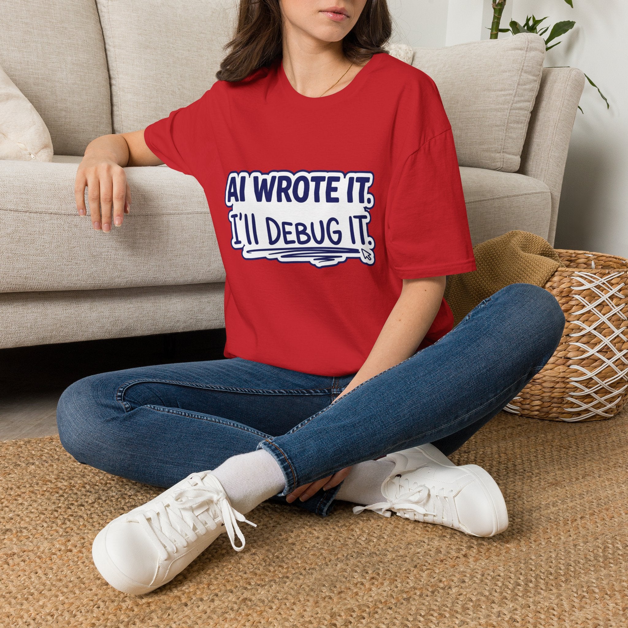 Funny Tshirt AI Wrote It I'll Debug It Shirt Funny Vibe Coding Programmer Tee Unisex Softstyle T-Shirt