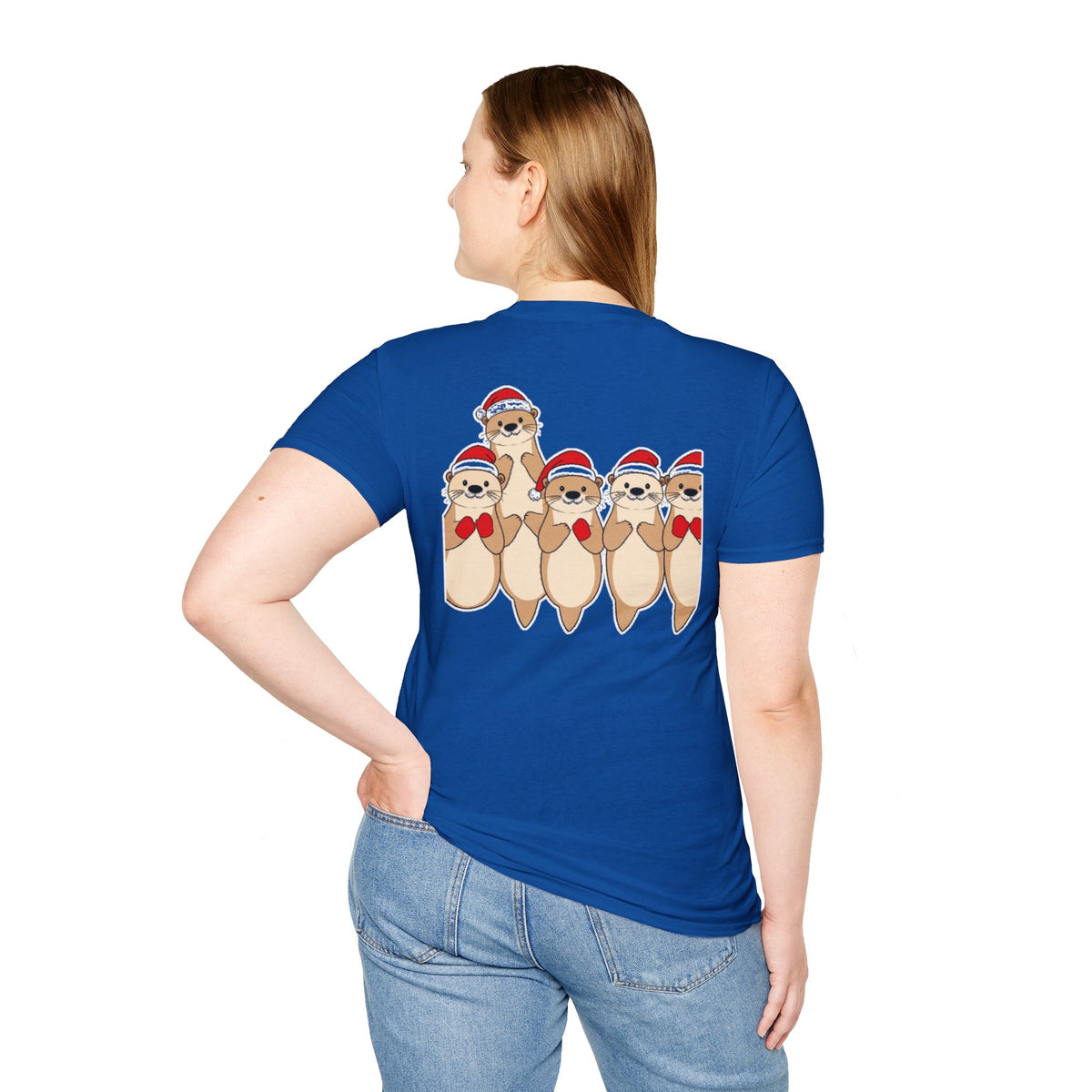 Christmas Otters Family T-Shirt | Cute Cartoon Holiday Design Unique Shirt Gift