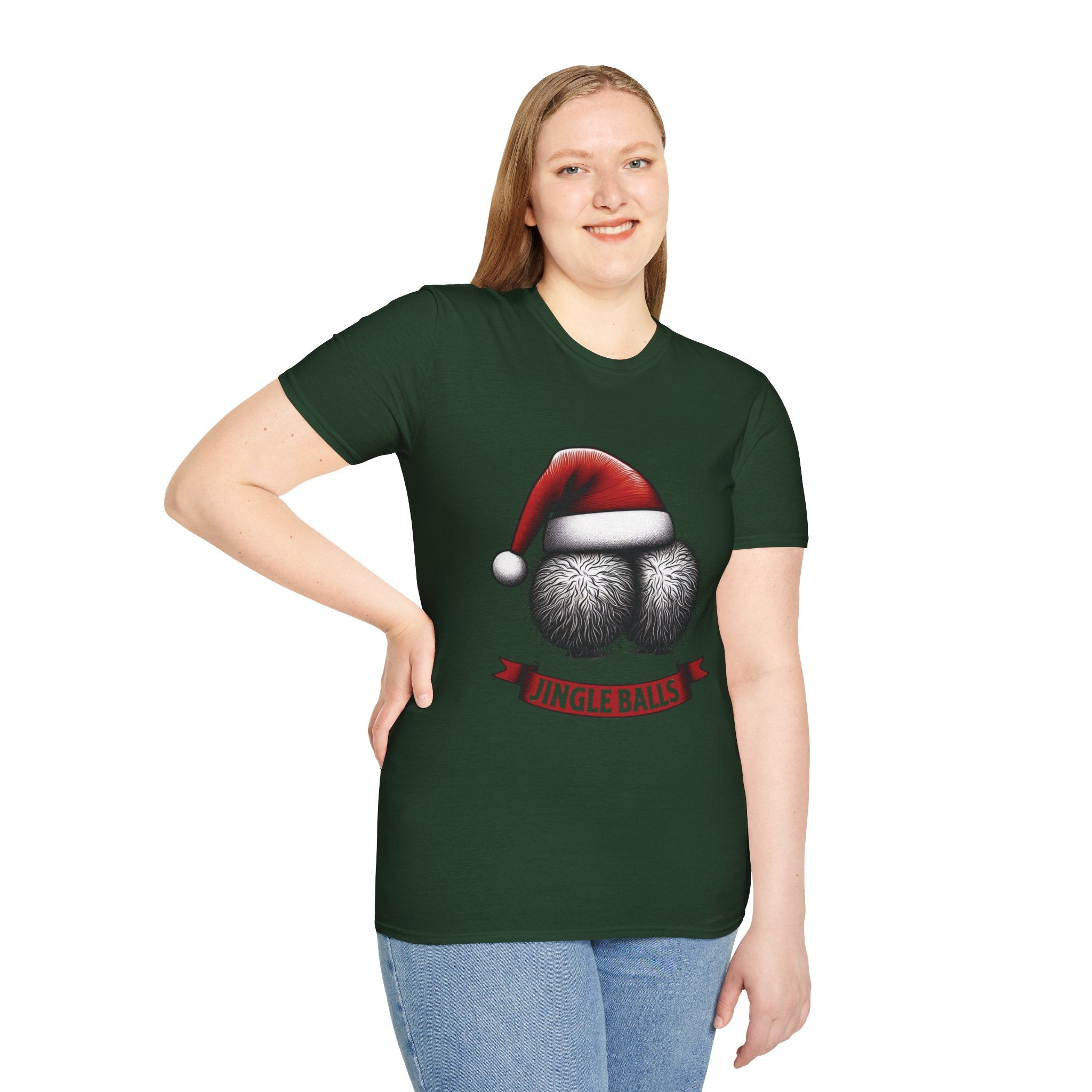 Tshirt Jingle Balls Funny Christmas T-Shirt Xmas Gift Tops Unisex Softstyle 2027