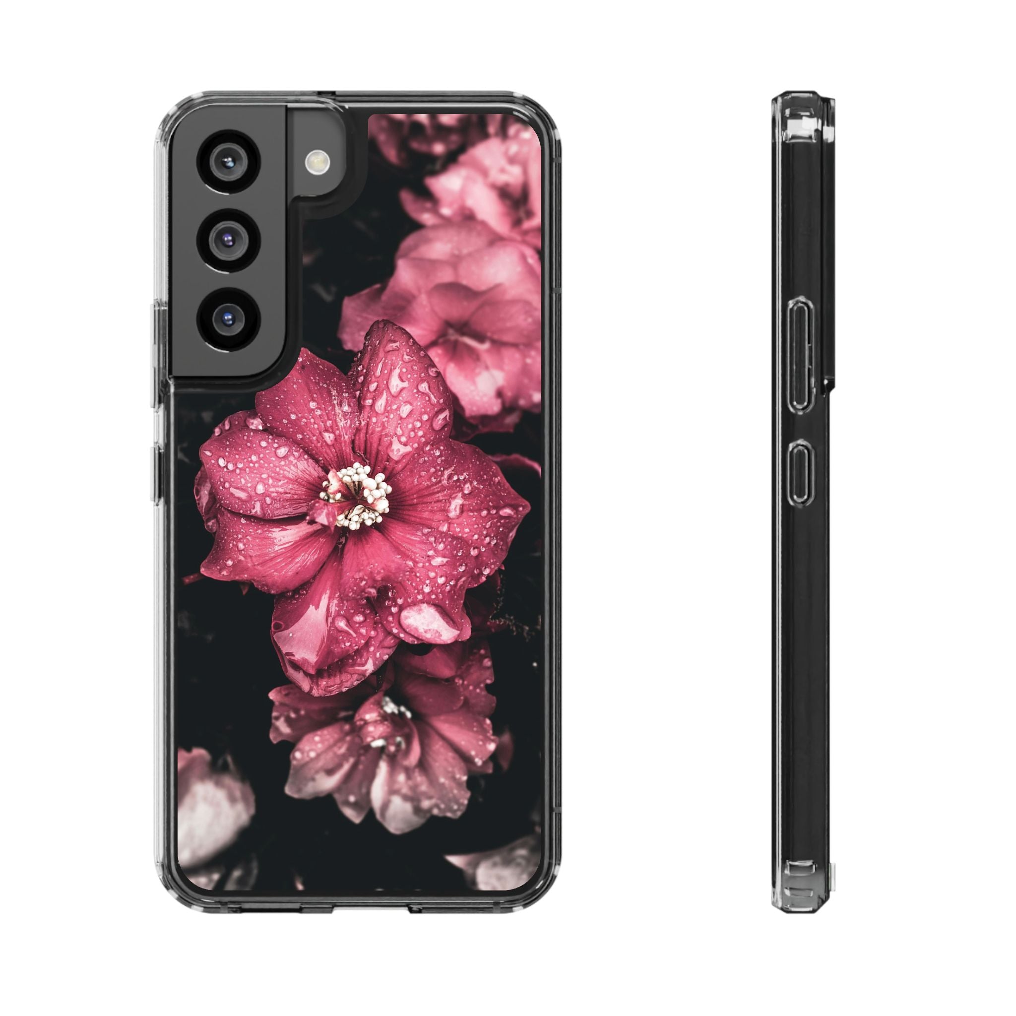 Pink Flowers Clear Cases iPhone Case Samsung Phone Case Unique Gift Cute Phone Cover Unique iPhone 17 Pro Max Phone Case