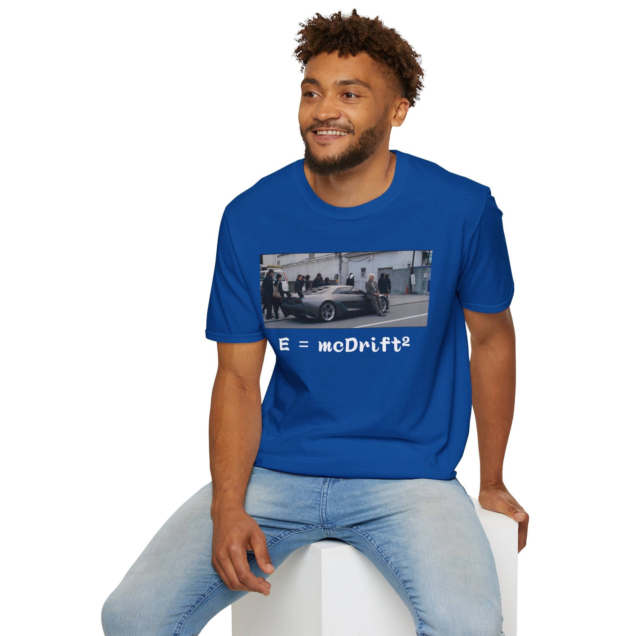 Funny Einstein Drift T-Shirt Speed Racing Car Unisex Softstyle TShirt Gift Men