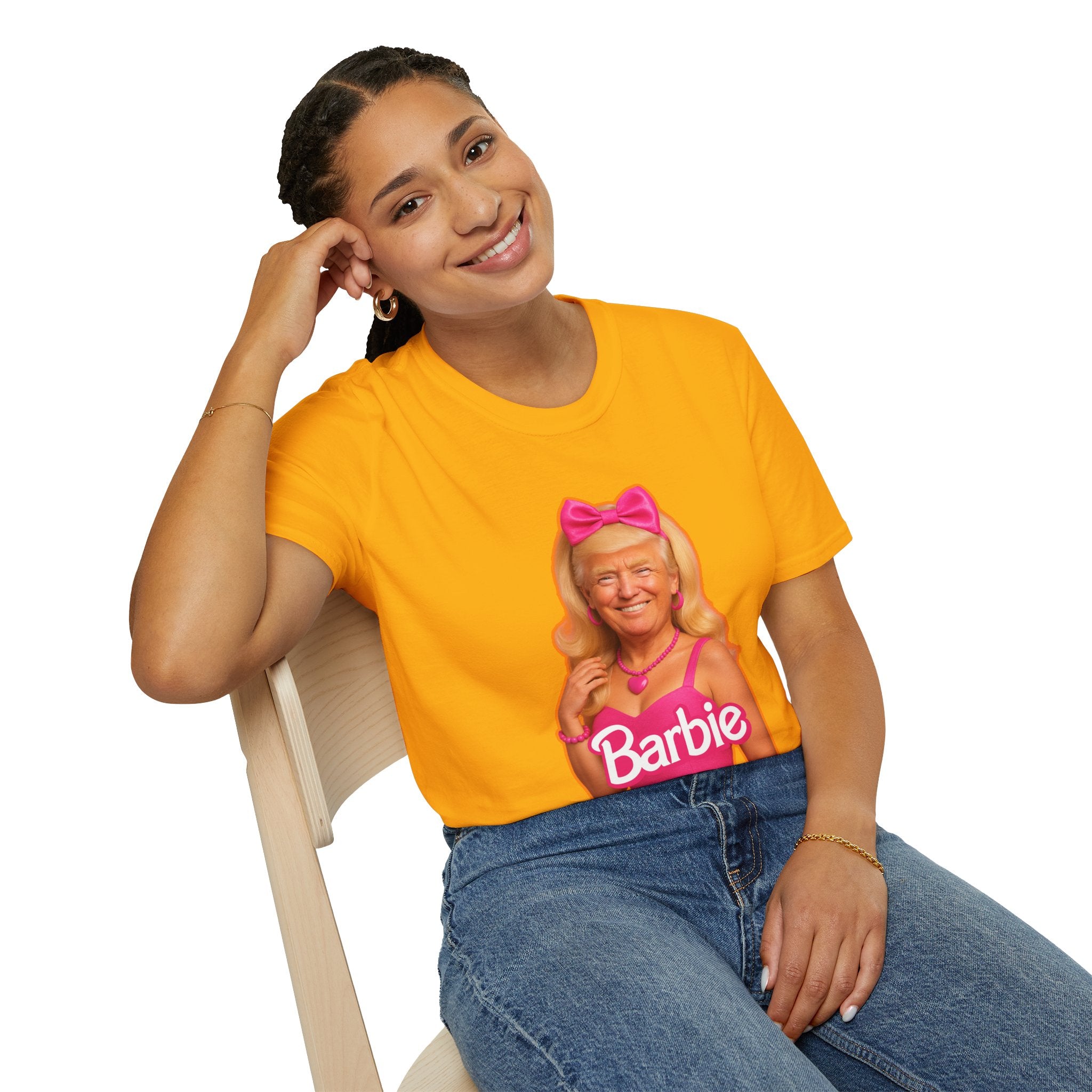 Funny Unique Donald Trump Barbie Unisex T-Shirt Best Gag Gift Cotton Print Soft