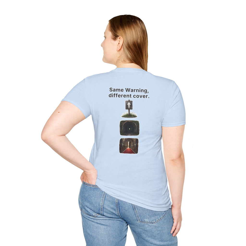 Funny Marriage T-Shirt Same Warning Different Cover Dead End Road Wedding Humor Shirt Groom Bachelor Party Tee