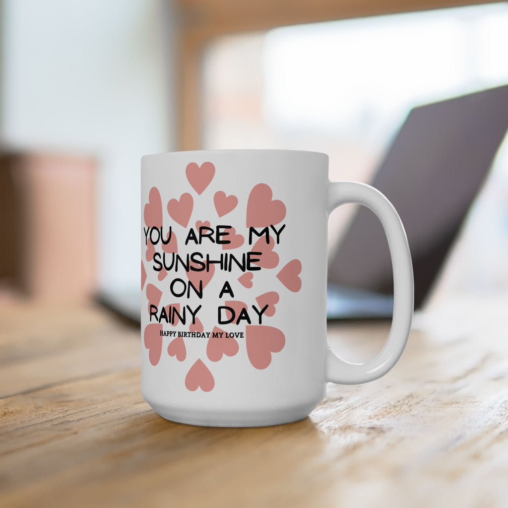 My Sunshine Heart Coffee Mug Happy Birthday Anniversary Best Wedding Gift New