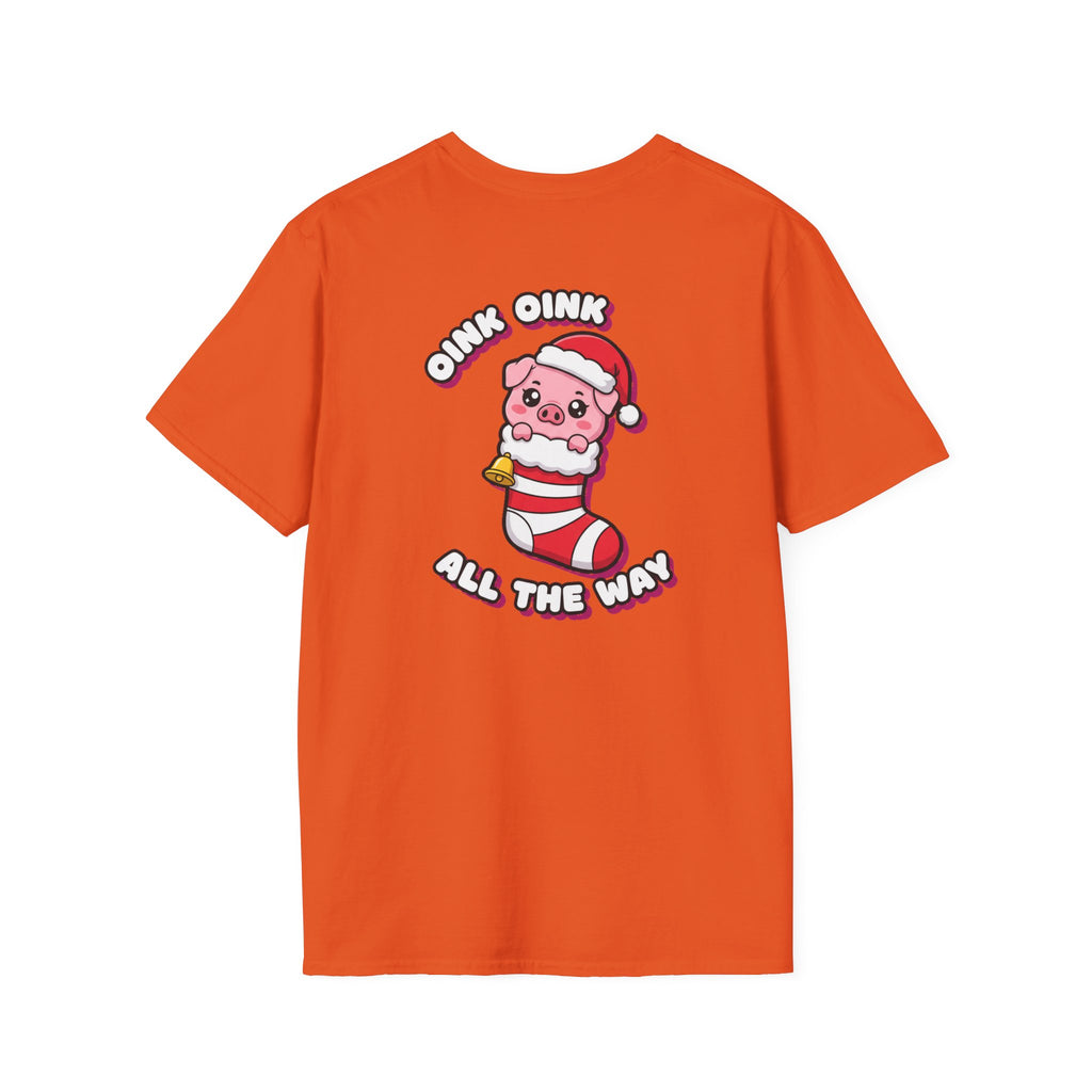 Cute Christmas Shirt Oink Oink All The Way Funny Animal Unisex Softstyle Tee Christmas Gift