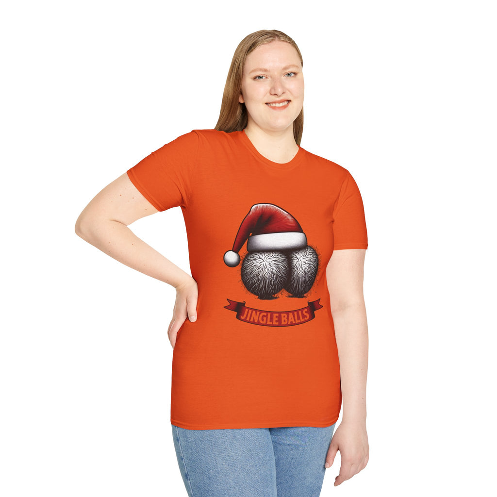 Tshirt Jingle Balls Funny Christmas T-Shirt Xmas Gift Tops Unisex Softstyle 2027