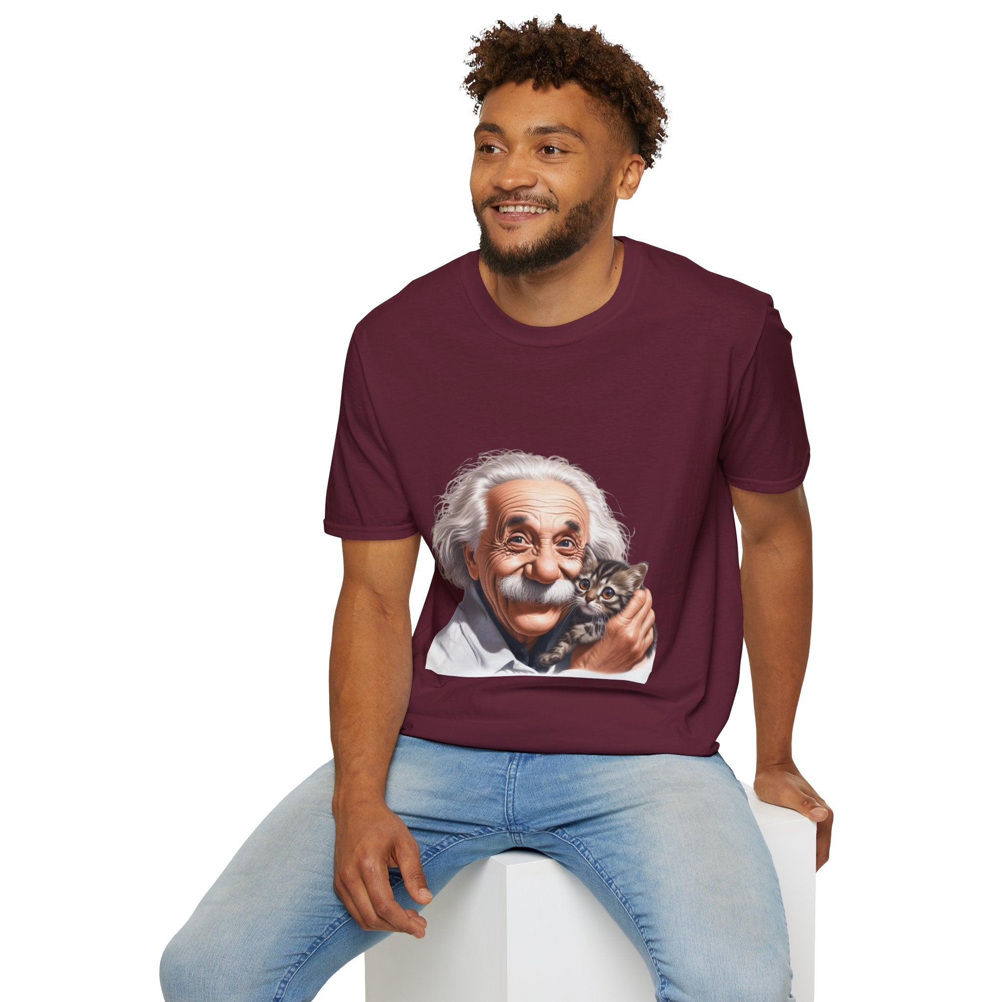 Funny Albert Einstein T-Shirt Unisex Softstyle T-Shirt Cotton Unique Gift German