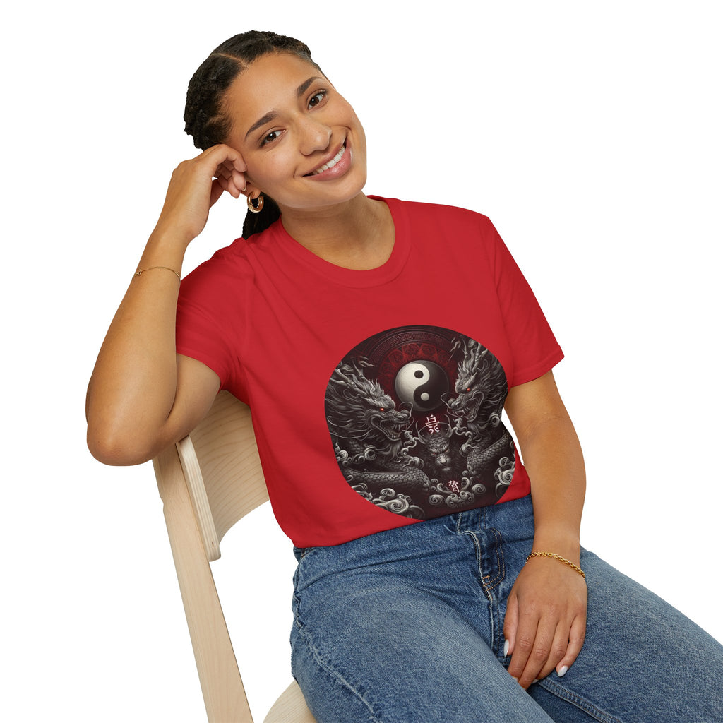 Dragon T-shirt Men Women Graphic Tee Clothing Apparel Symbol Ying Yang Best Gift
