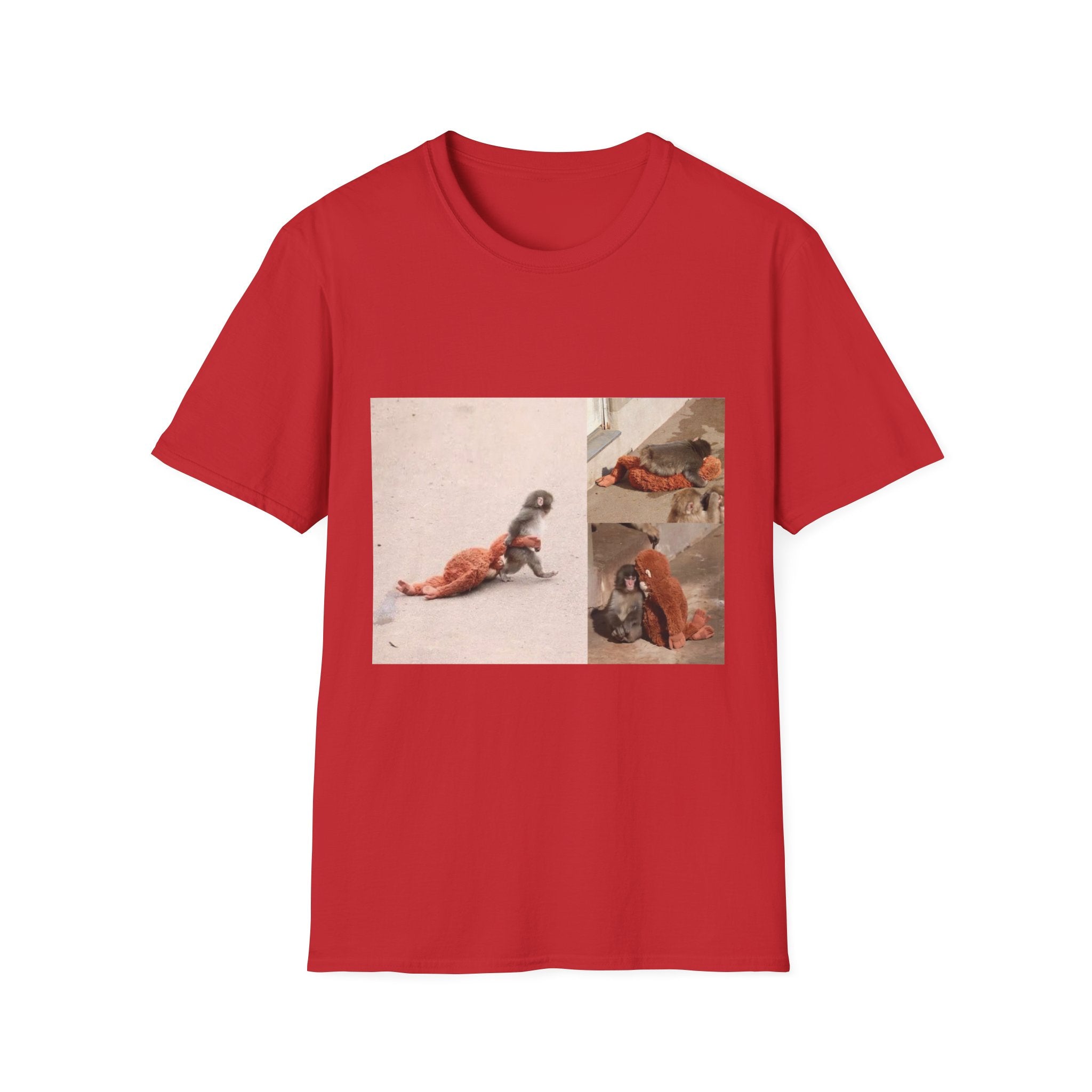 Funny Punch Monkey Viral Animal Tshirt Cute Trendy Unisex Softstyle T-Shirt Gift