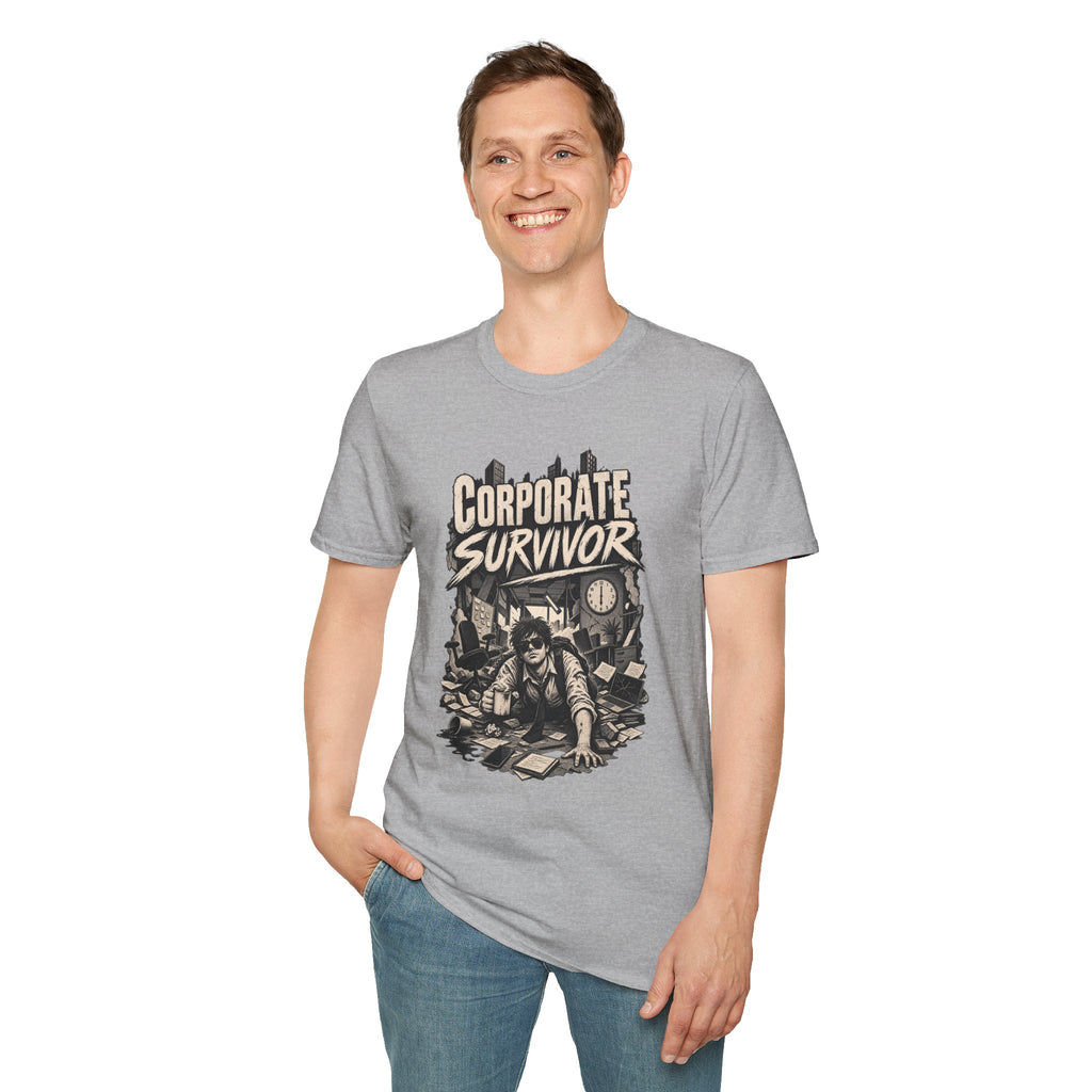 Funny Dark Humor Tshirt — Funny Office Tshirt Dark Humor Graphic Tee Unique Coworker Gift CORPORATE SURVIVOR Shirt