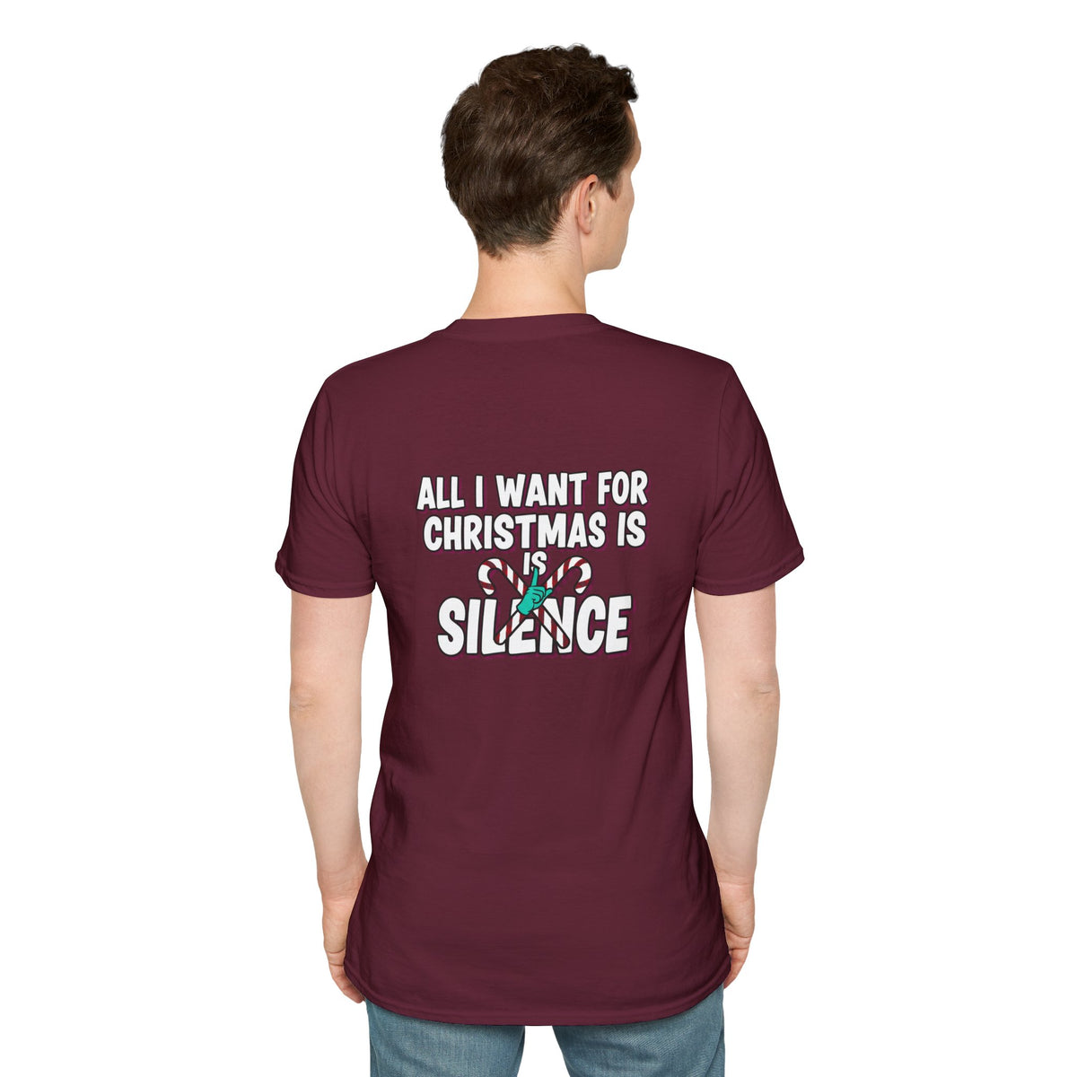 Dark Humor Christmas Shirt All I Want For Christmas Is Silence Funny Sarcastic Unisex Softstyle Tee Adult Christmas Gift